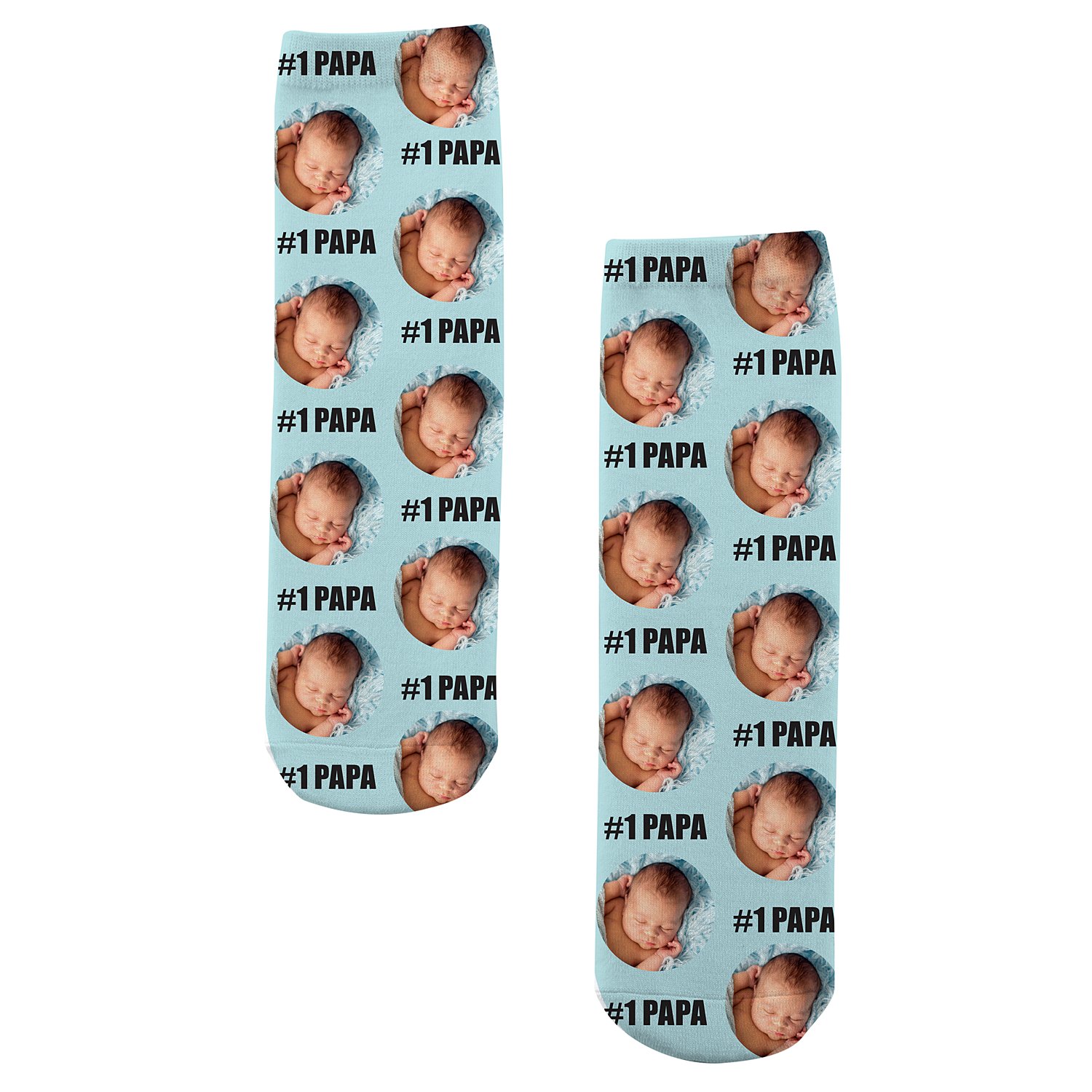 #1 Photo Message Socks - Blue
