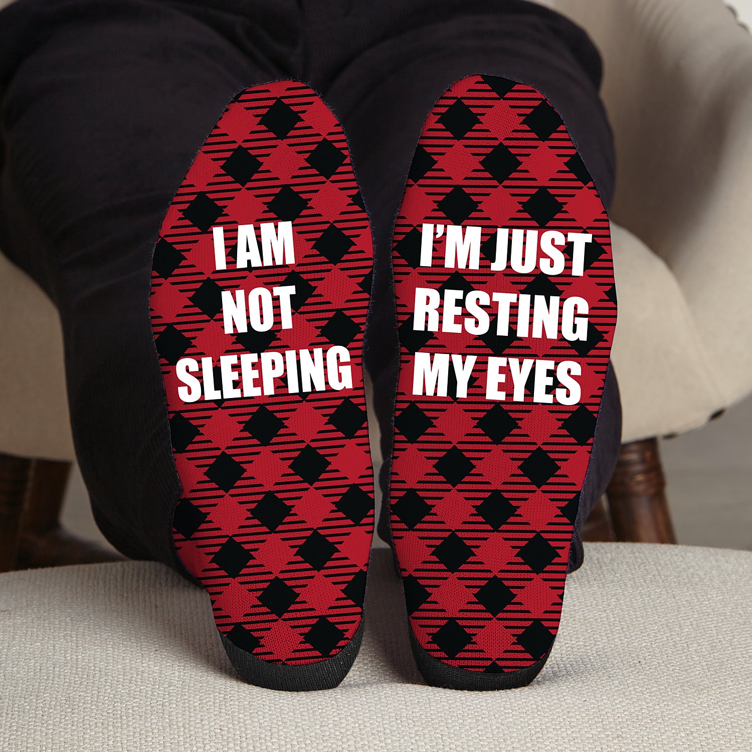 Any Message Socks - Buffalo Plaid