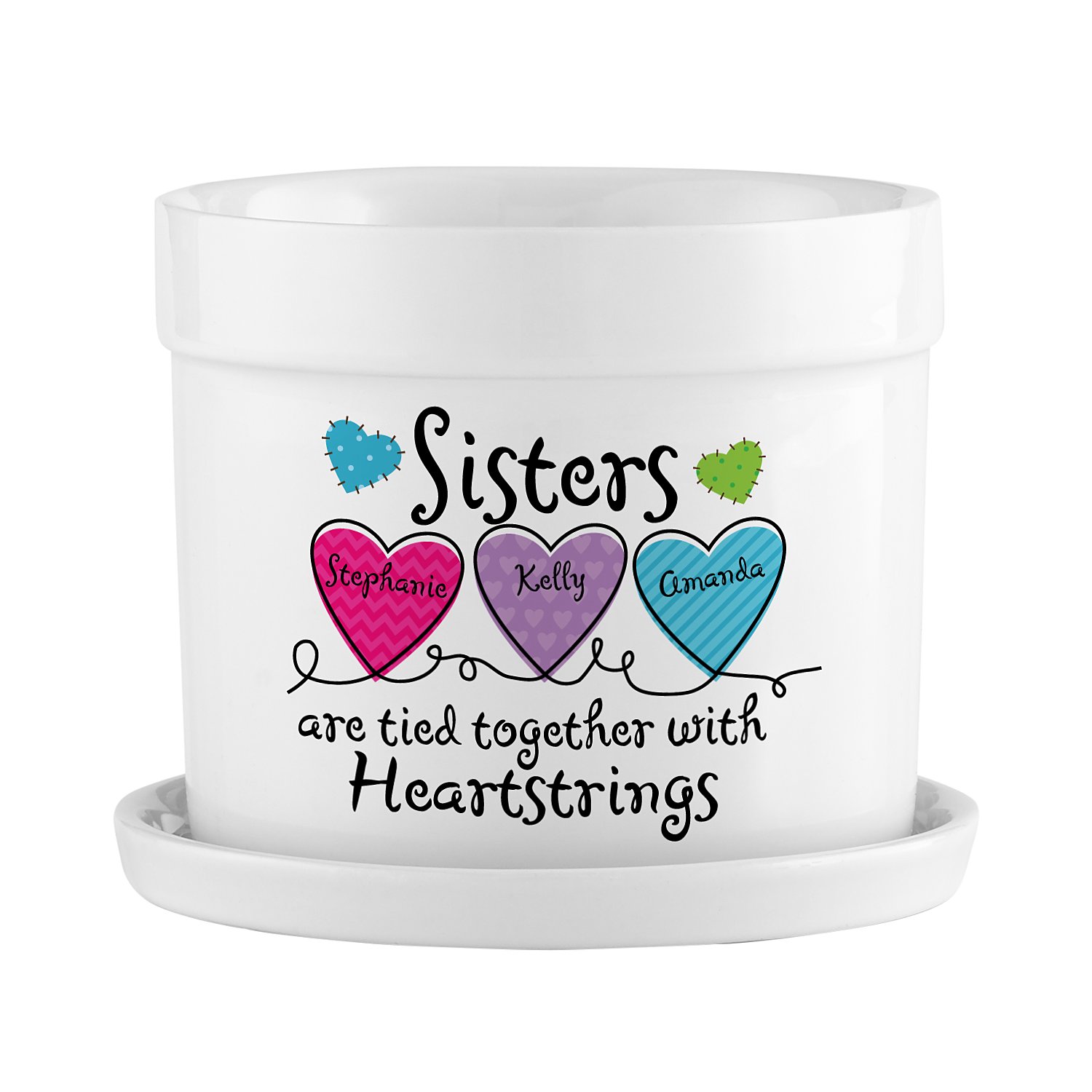 Sisters Heartstrings Flower Pot
