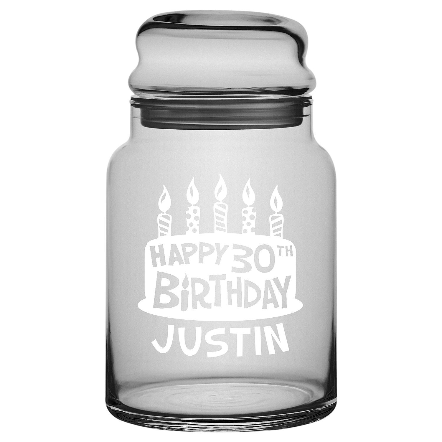 Birthday Glass Treat Jar w/out Candy