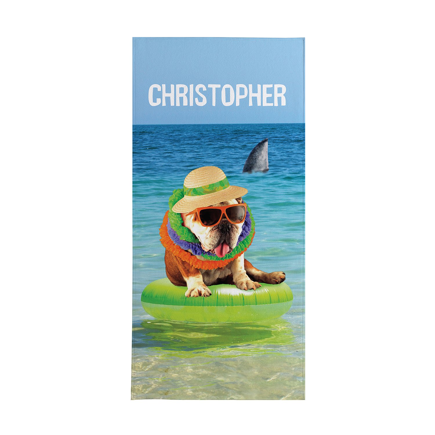 Animal With An Attitude Beach Towel-Bulldog - Standard
