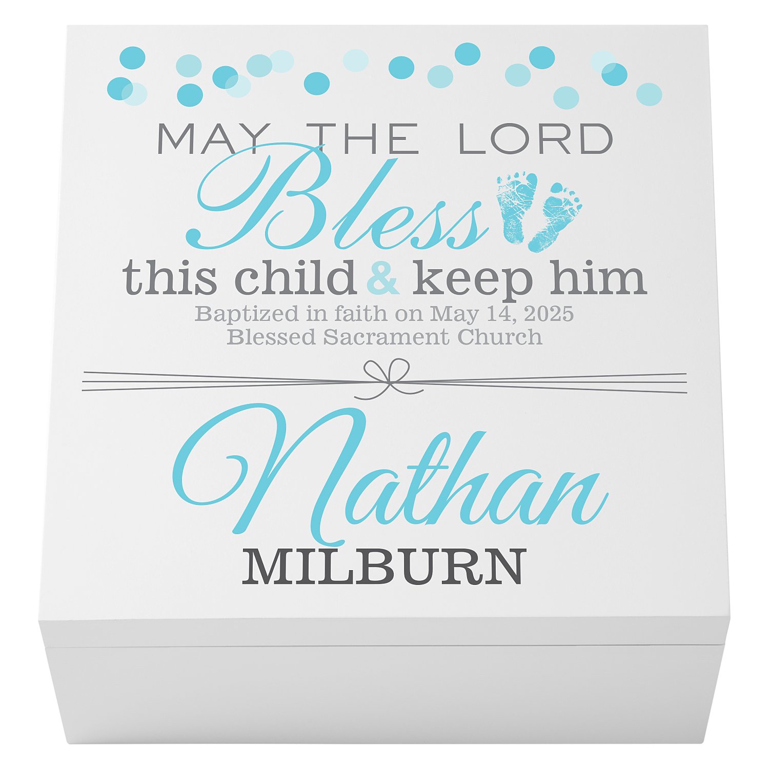 Baptismal Prayer Keepsake Box - Blue