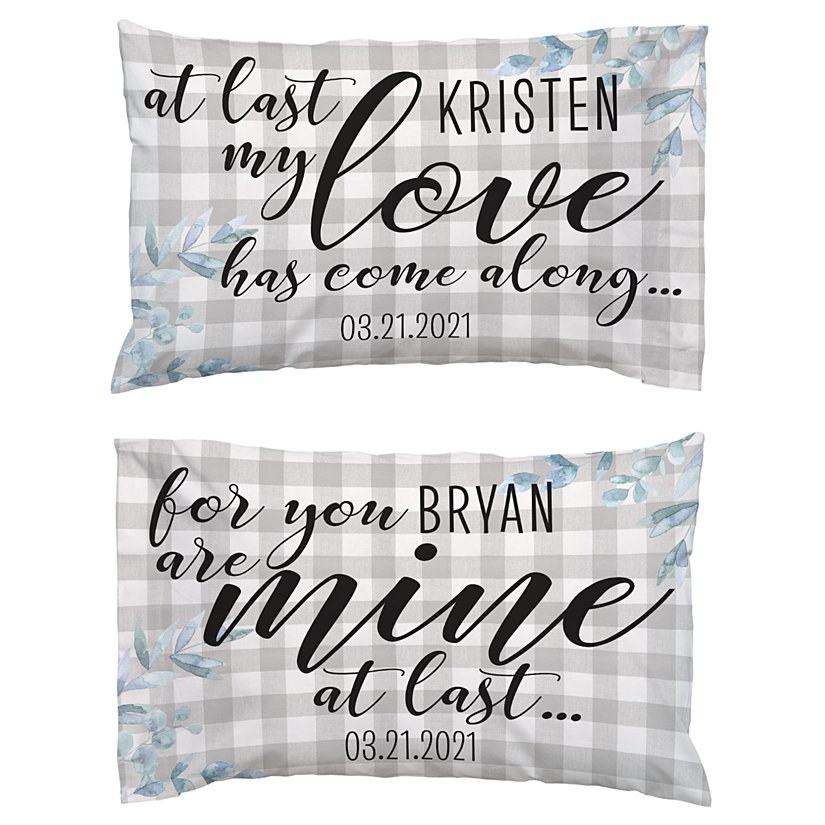 At Last Romantic Personalized Pillowcase Set - Set of 2
