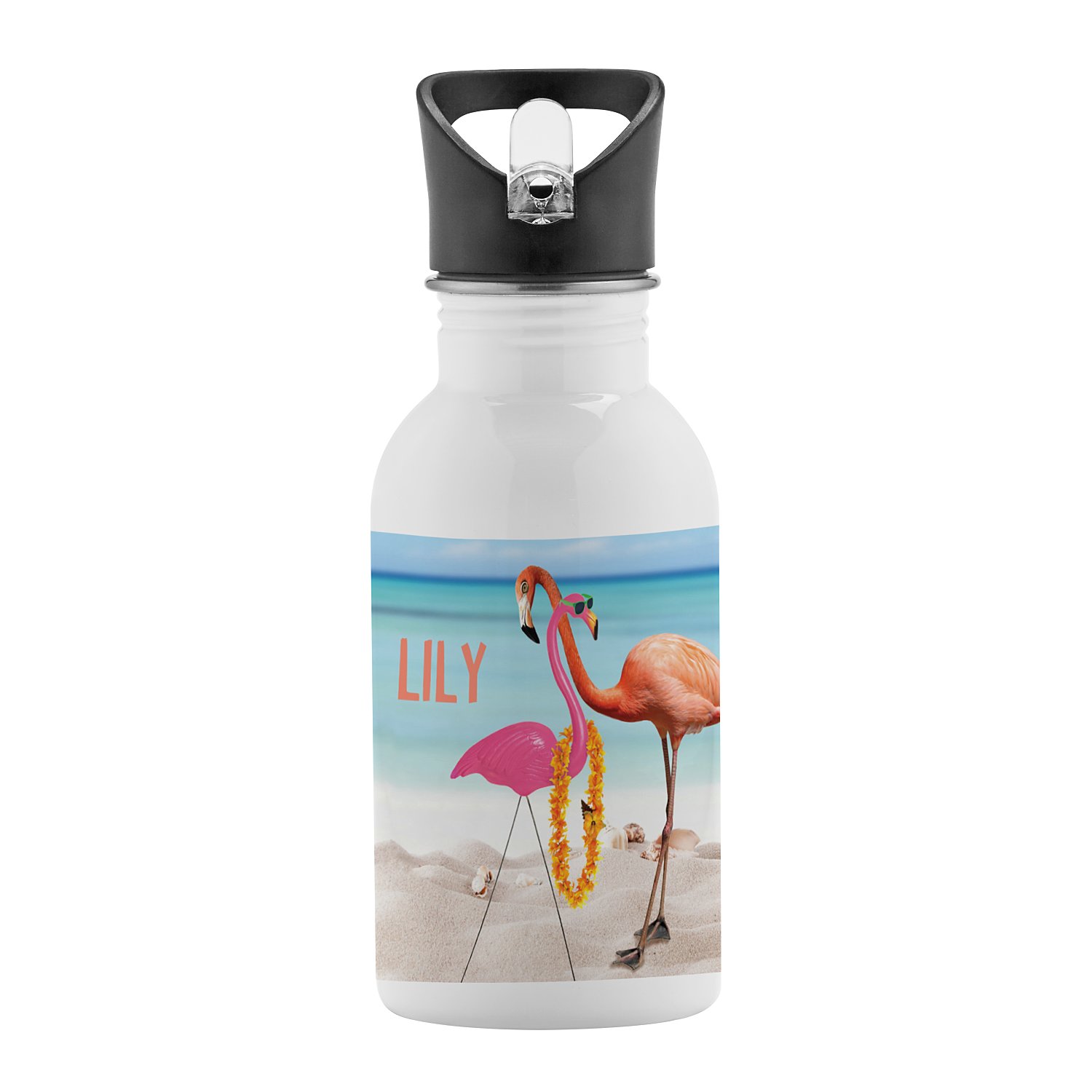 Animal With An Attitude Water Bottle-Flamingo