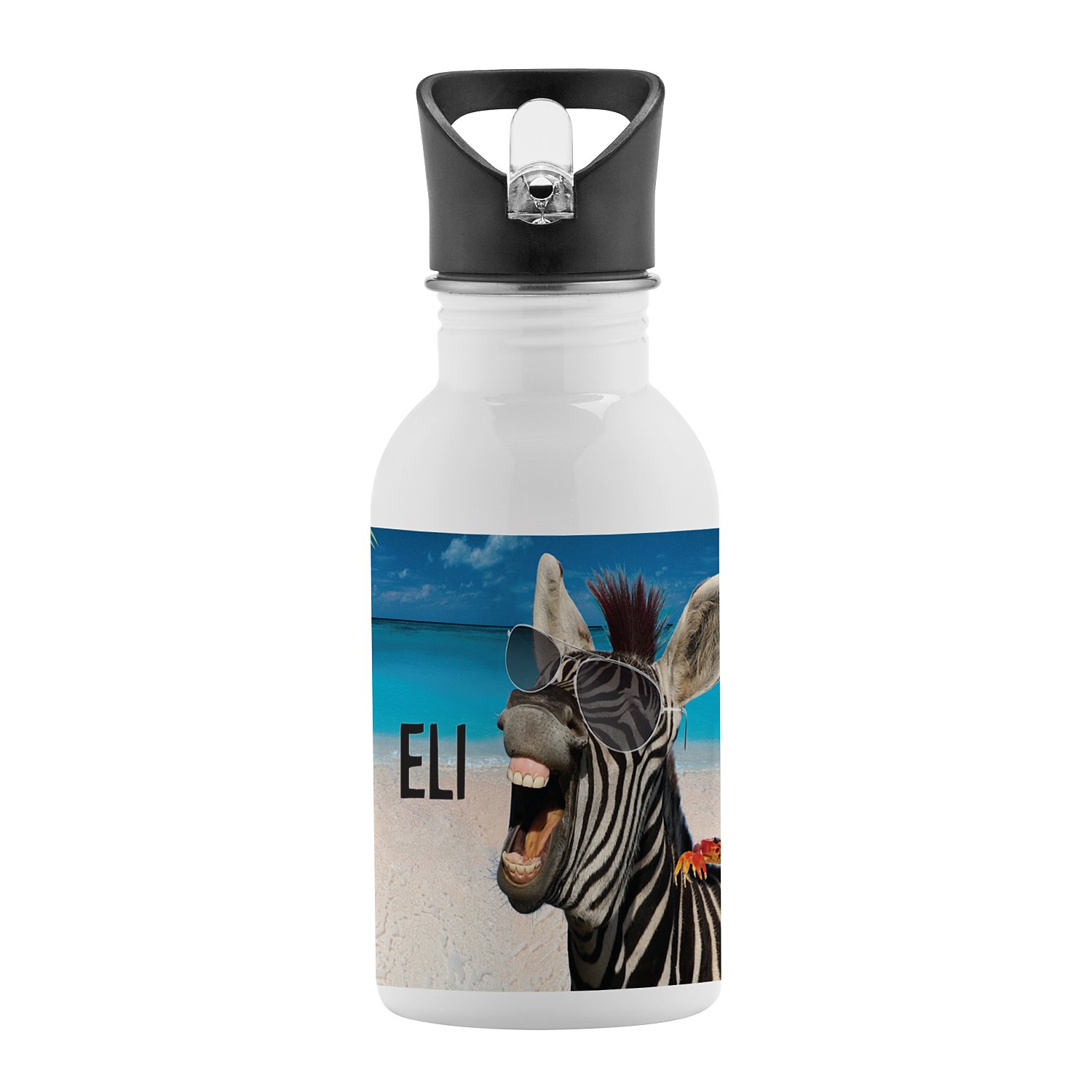 Animal With An Attitude Water Bottle-Zebra