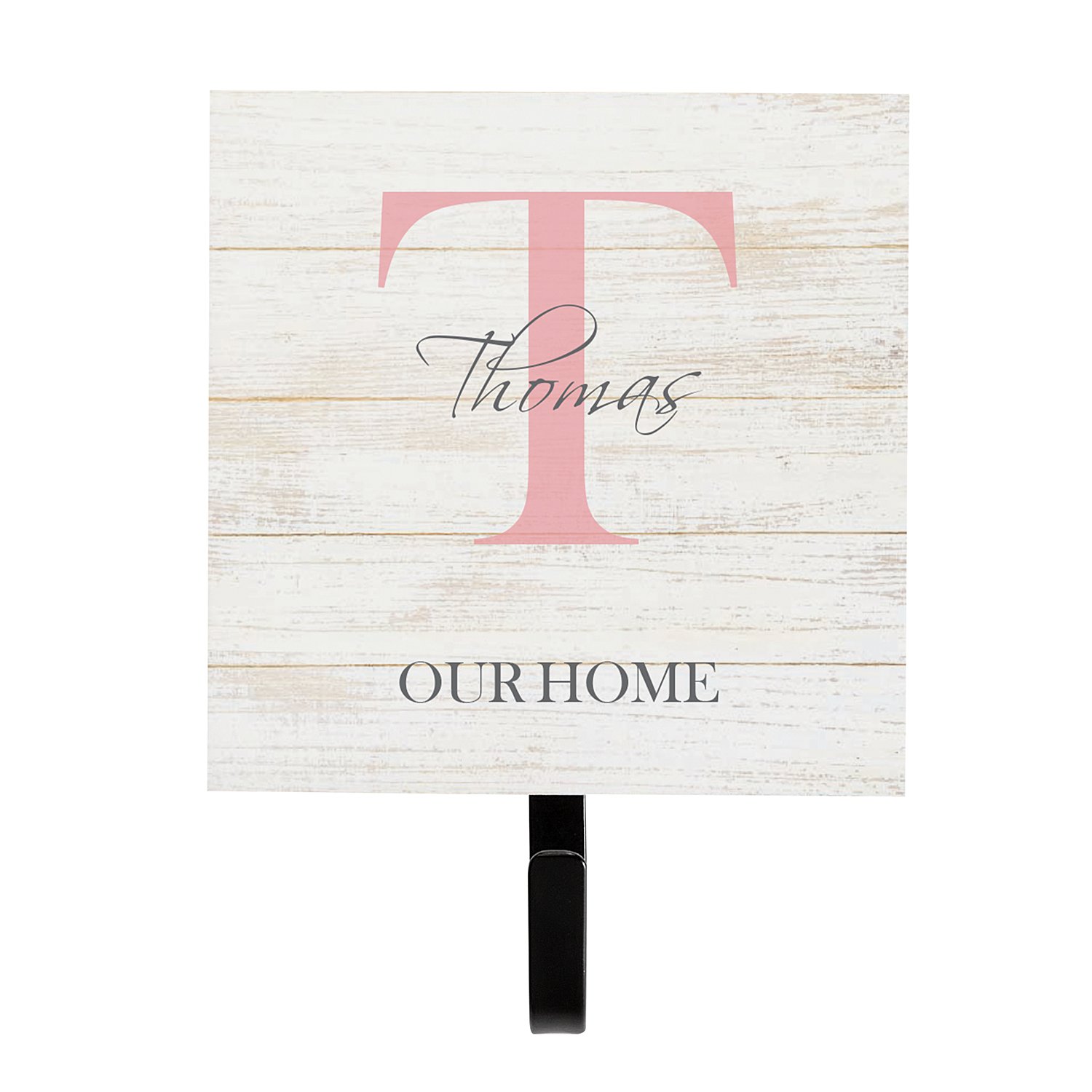 Name & Initial Wall Hook - Pink