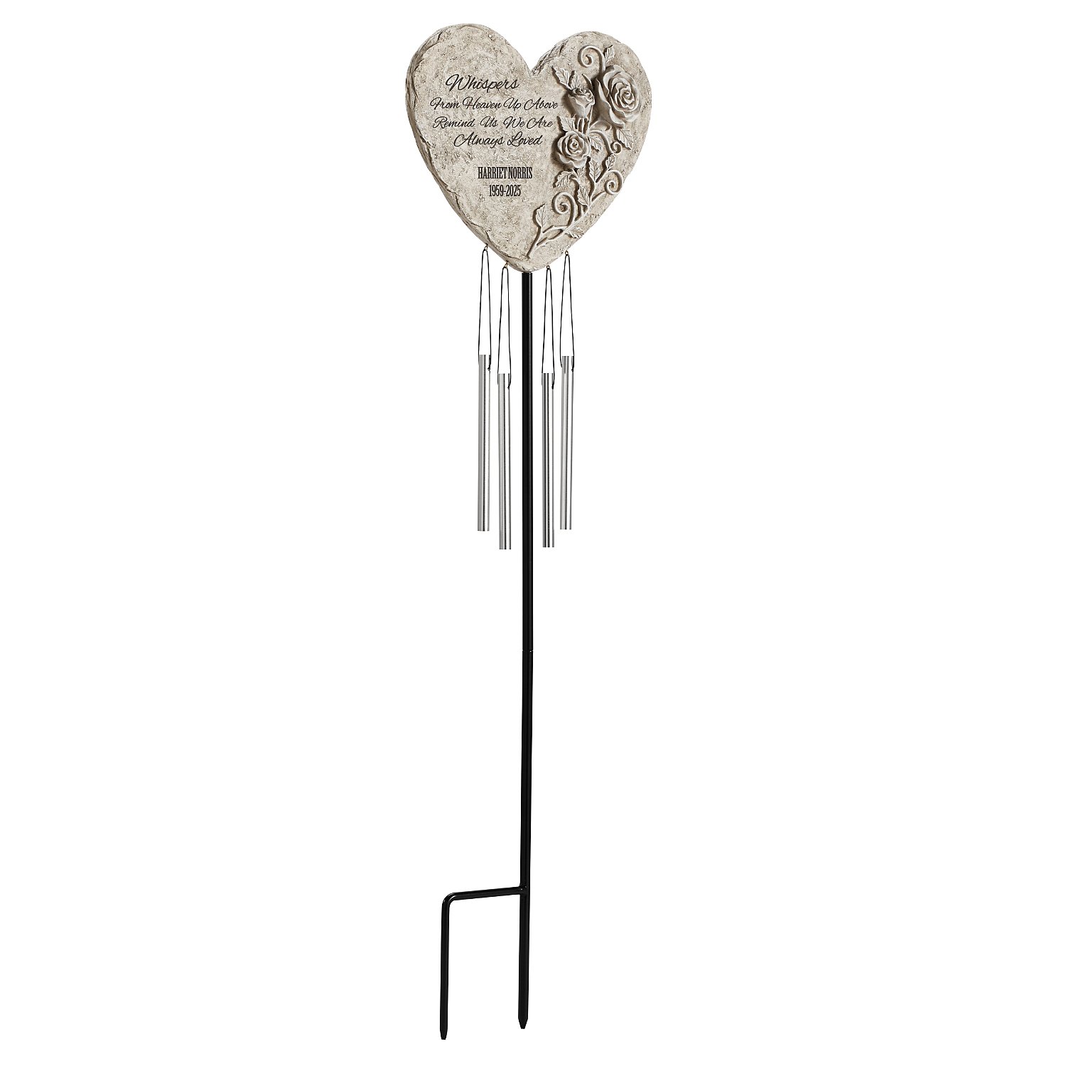 Heaven on Earth Staked Wind Chimes - Heart