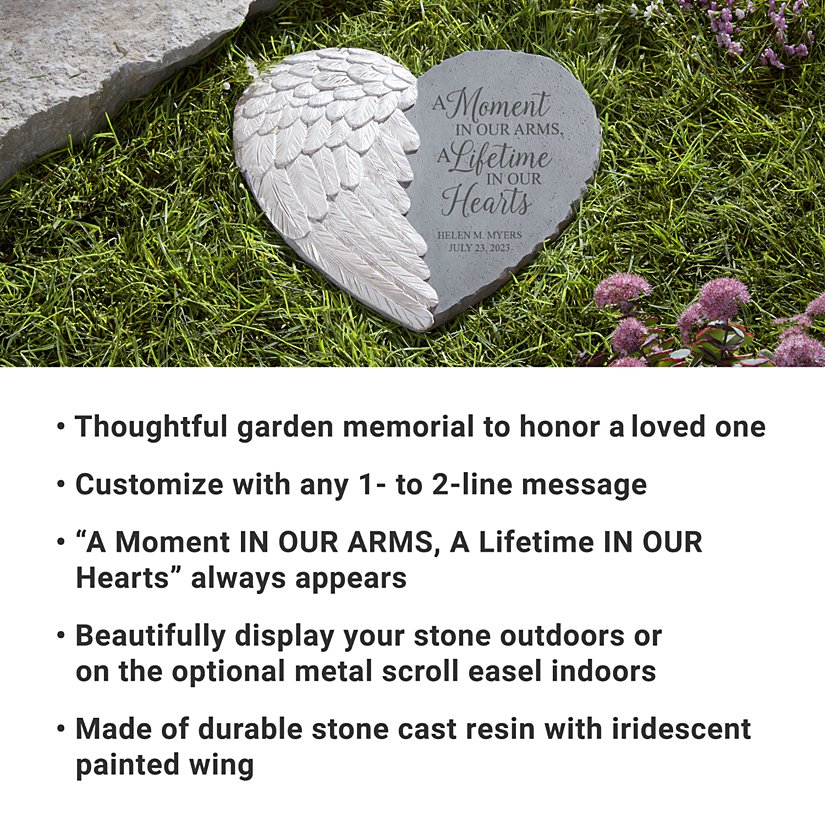 Angel Wings Memorial Garden Stone