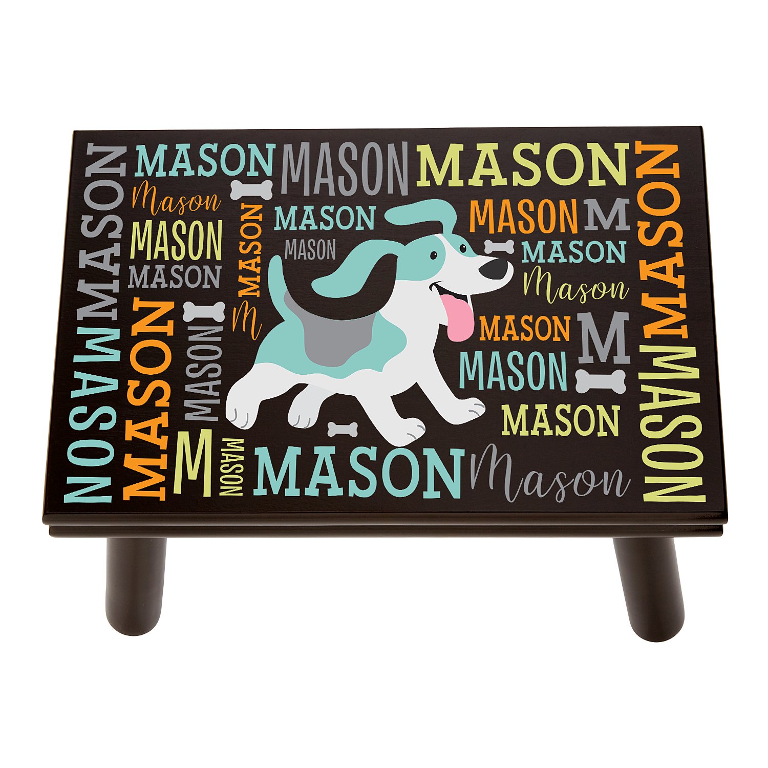 Adorable Creatures Espresso Step Stool - Dog