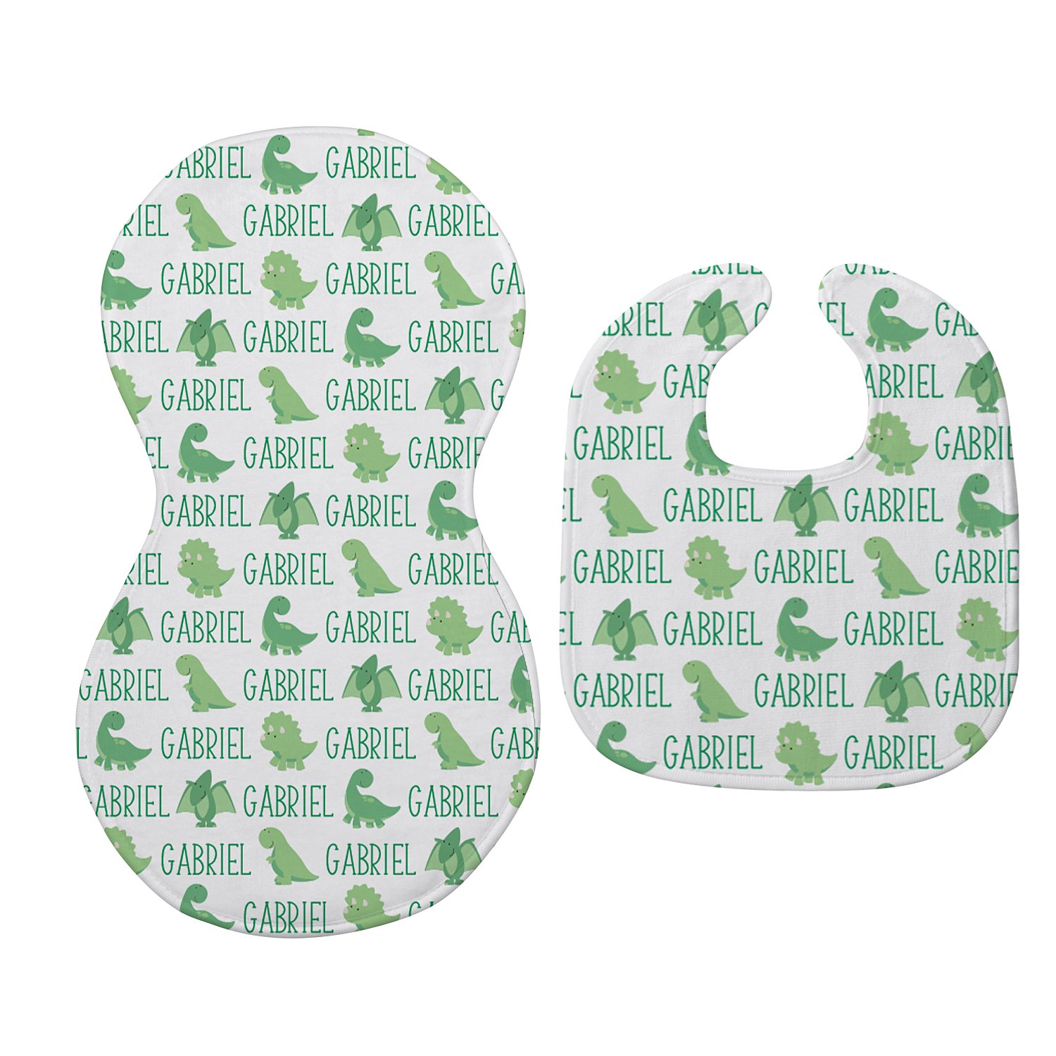 Baby Love Dinosaur Bib & Burp Cloth Set