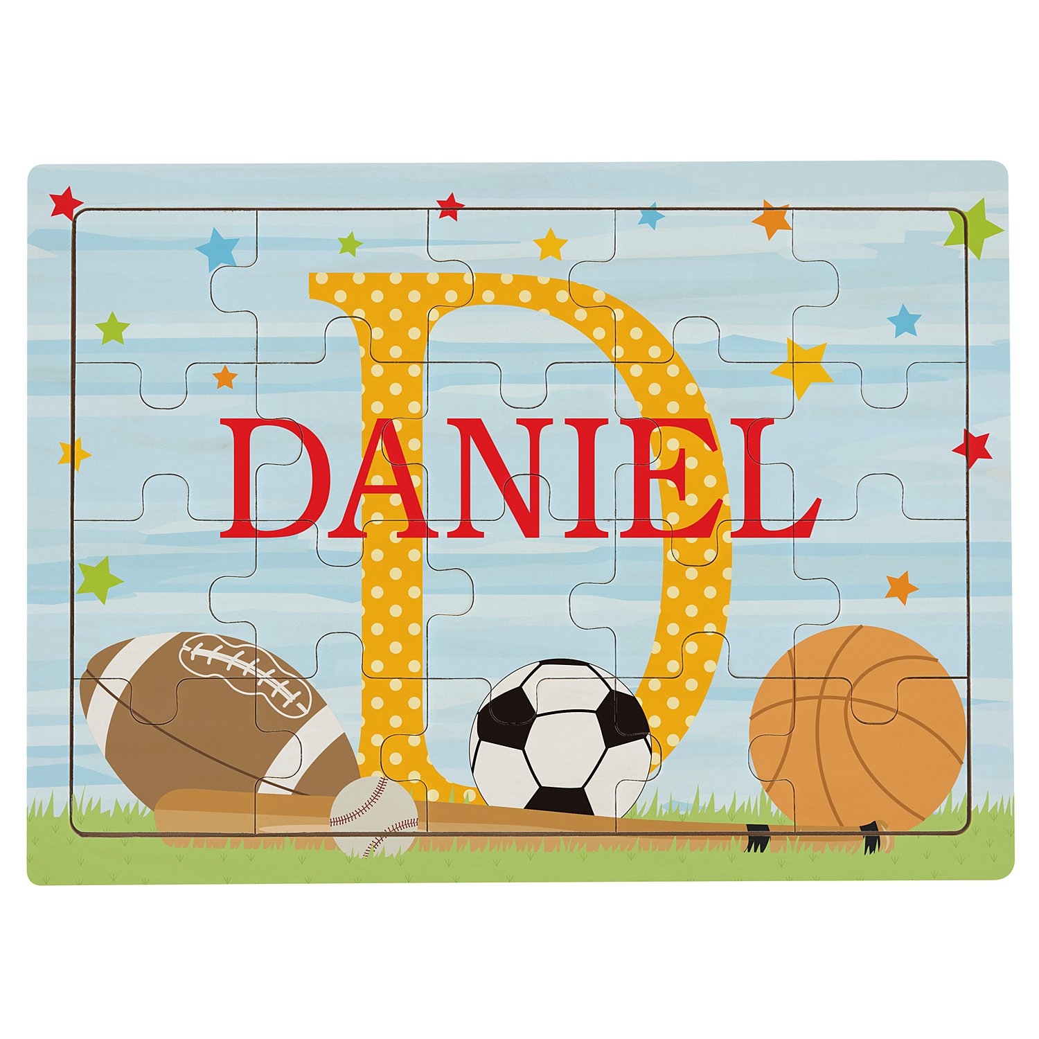 My Personalized Wooden Name Puzzle - Sports
