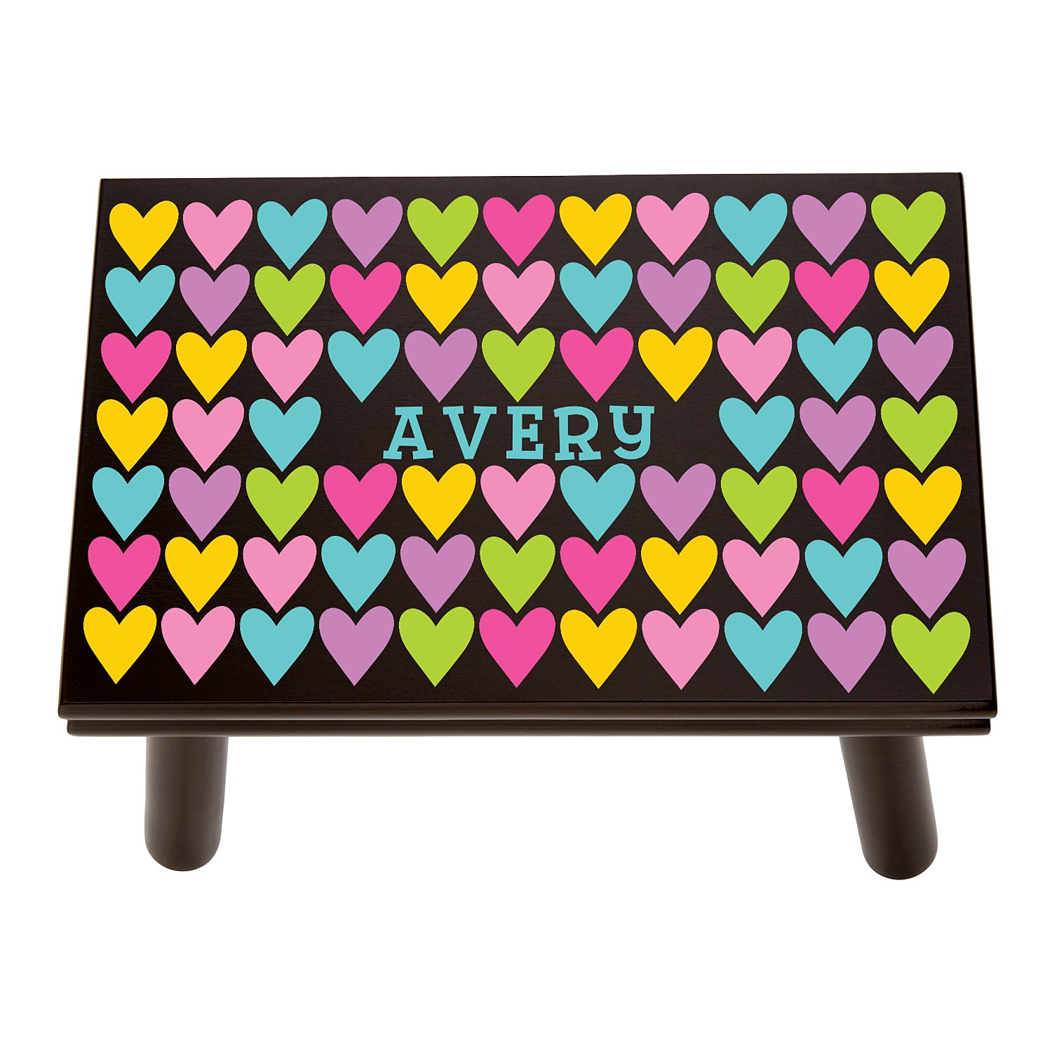 Abundance of Hearts Step Stool - Espresso