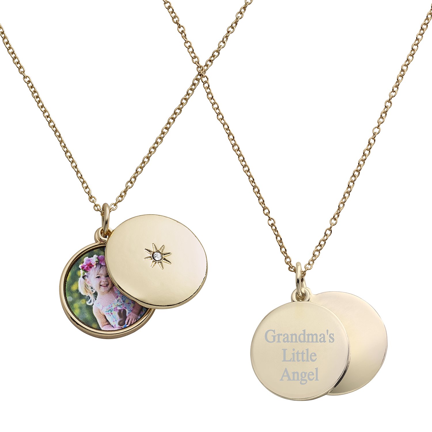 Always Remembered Birthstone Sliding Photo Personalized Locket - Gold Engraving - June