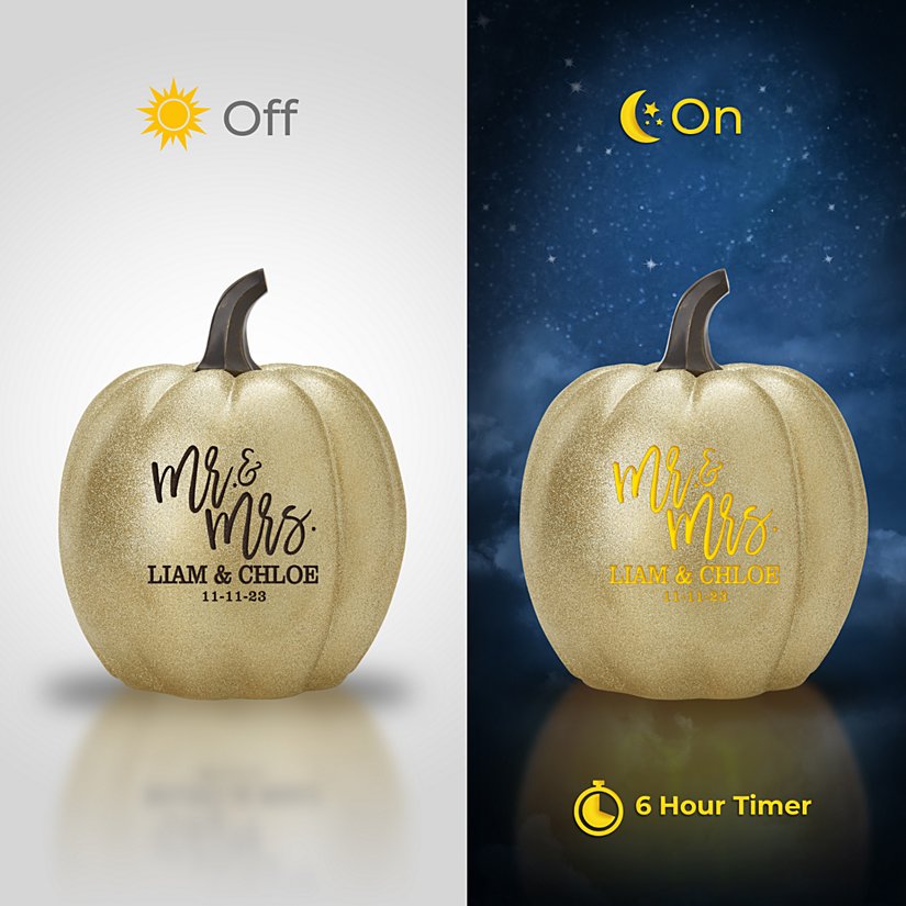 Illuminated Festive Love Personalized XL Pumpkin