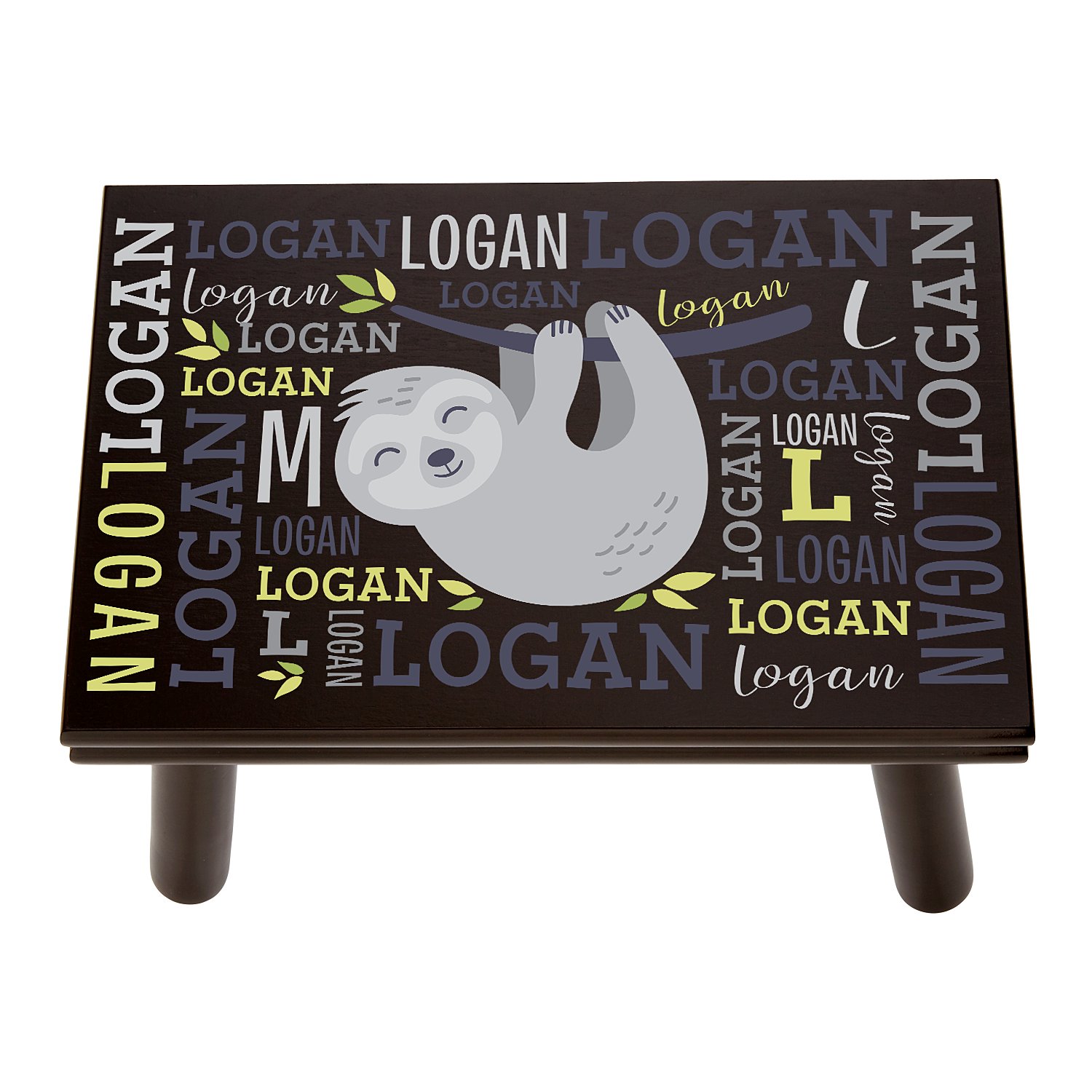 Adorable Creatures Espresso Step Stool - Sloth