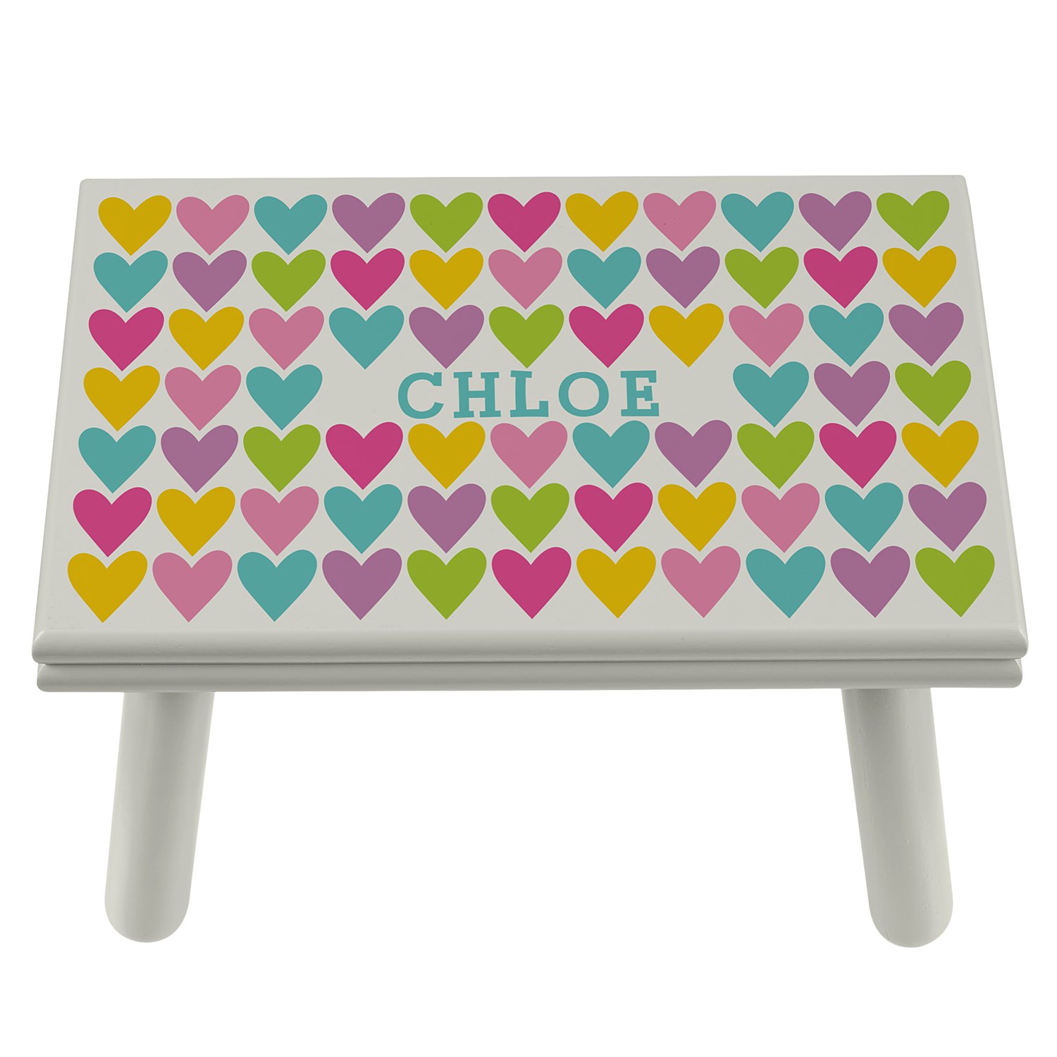 Abundance of Hearts Step Stool - Gray