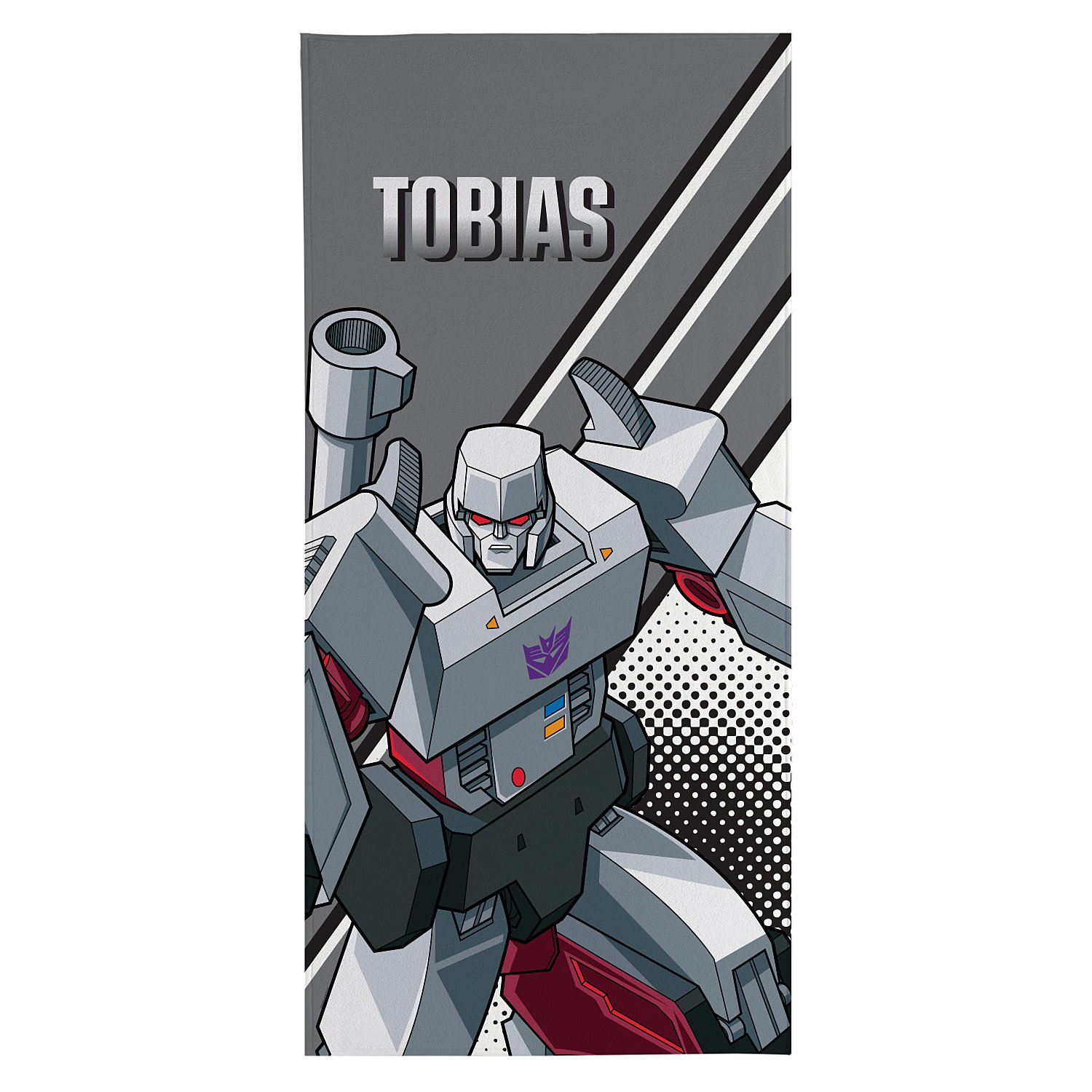 TRANSFORMERS Bold Stripes Personalized Beach Towel-Standard-Megatron