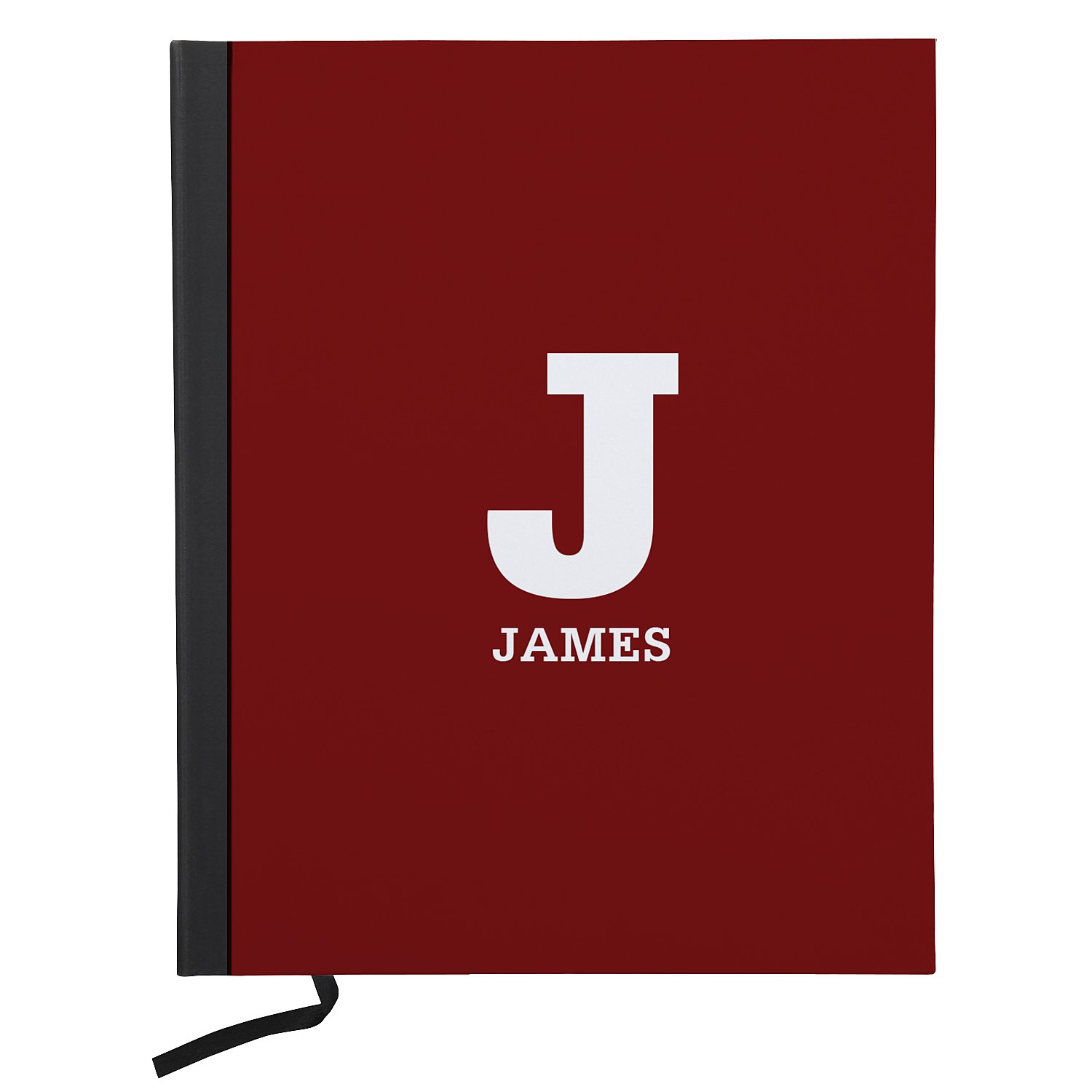 Colorful Name & Initial Notebook - Burgundy