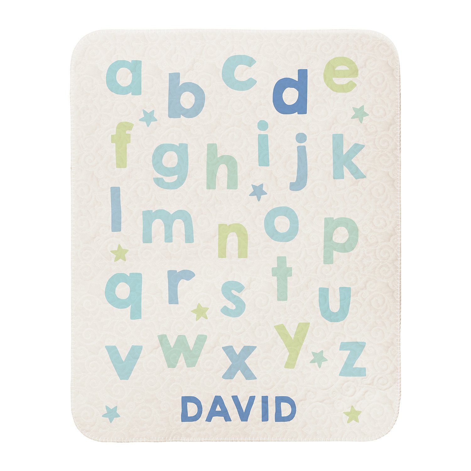 ABC Star Name Quilted Blanket - S - Blue