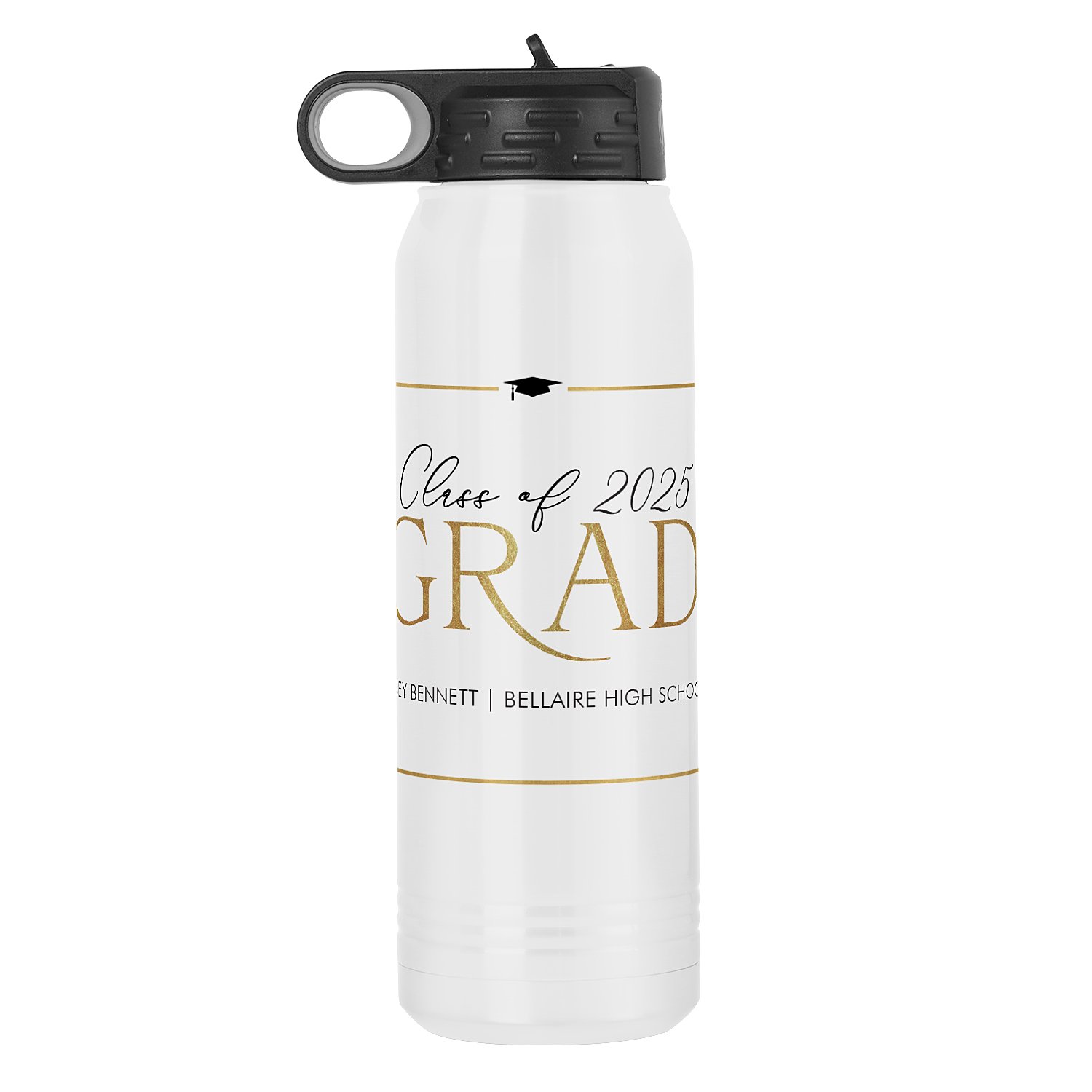 Branch Out Graduate White Stainless Steel Water Bottle - 30oz