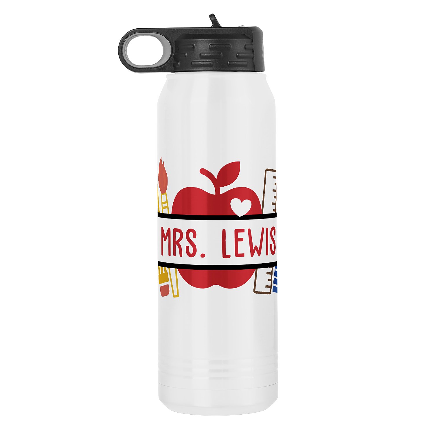 Amazing Teacher Water Bottle 30 oz White
