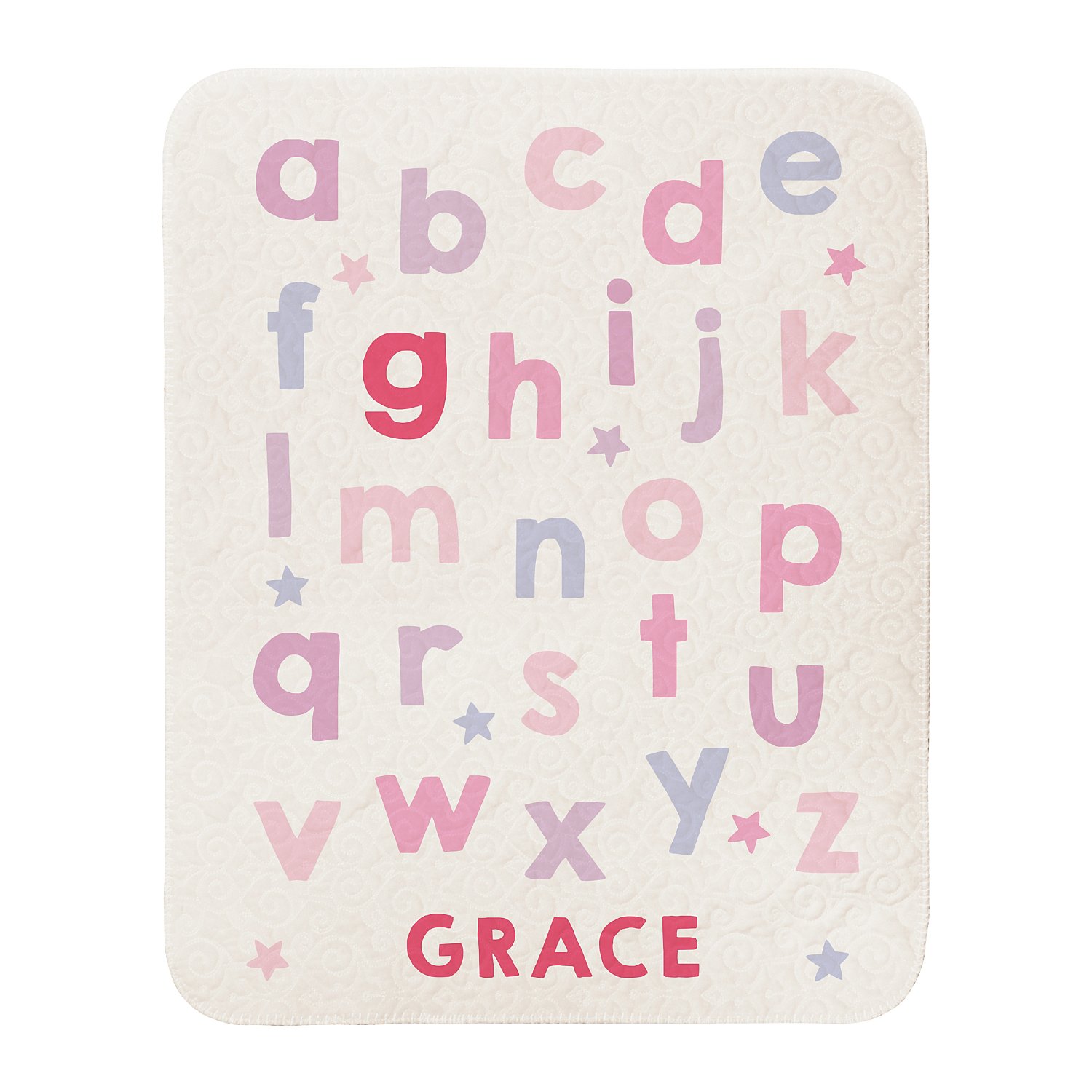 ABC Star Name Quilted Blanket - S - Pink