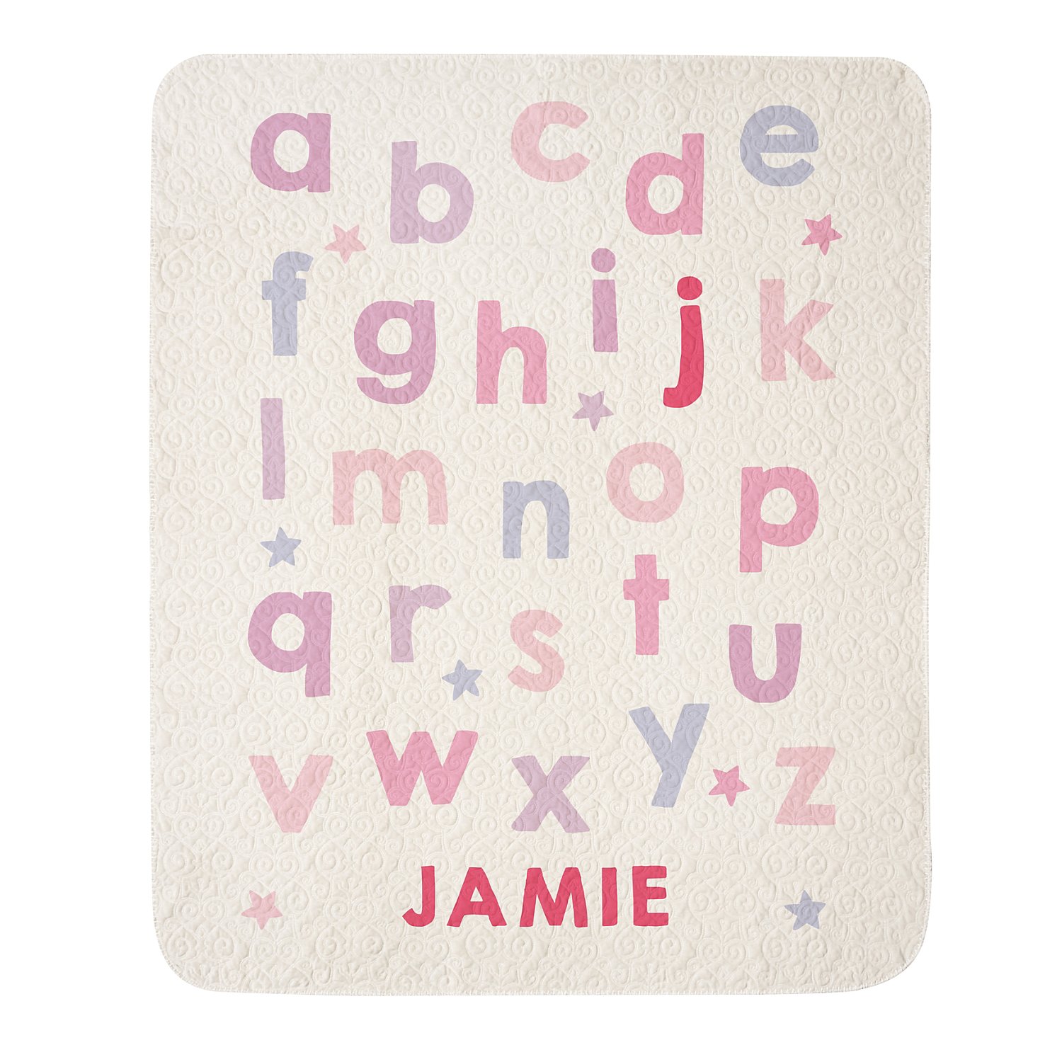 ABC Star Name Quilted Blanket - L - Pink