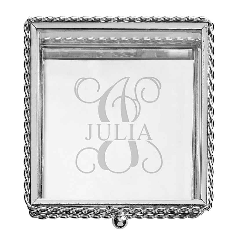 Elegant Glass Personalized Treasure Box