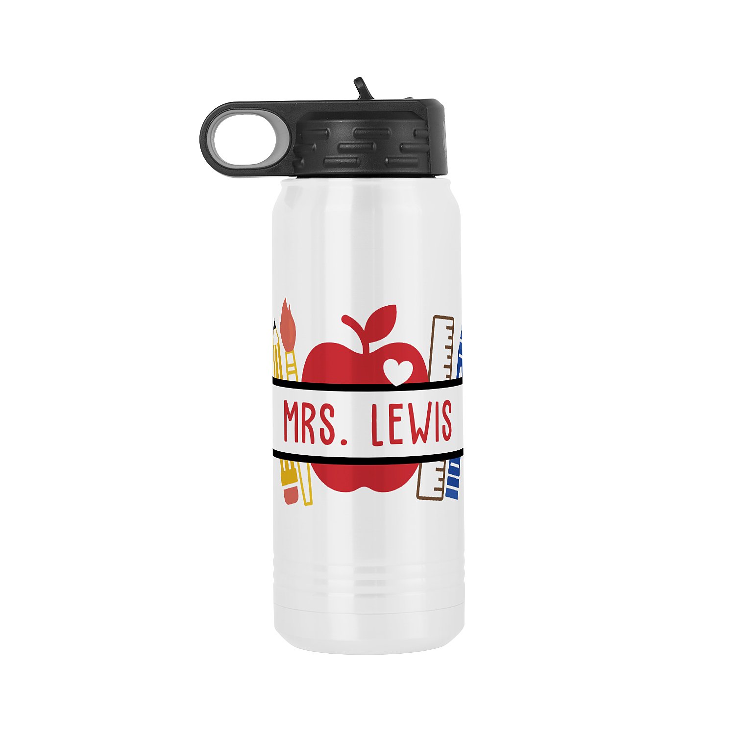 Amazing Teacher Water Bottle 20 oz White
