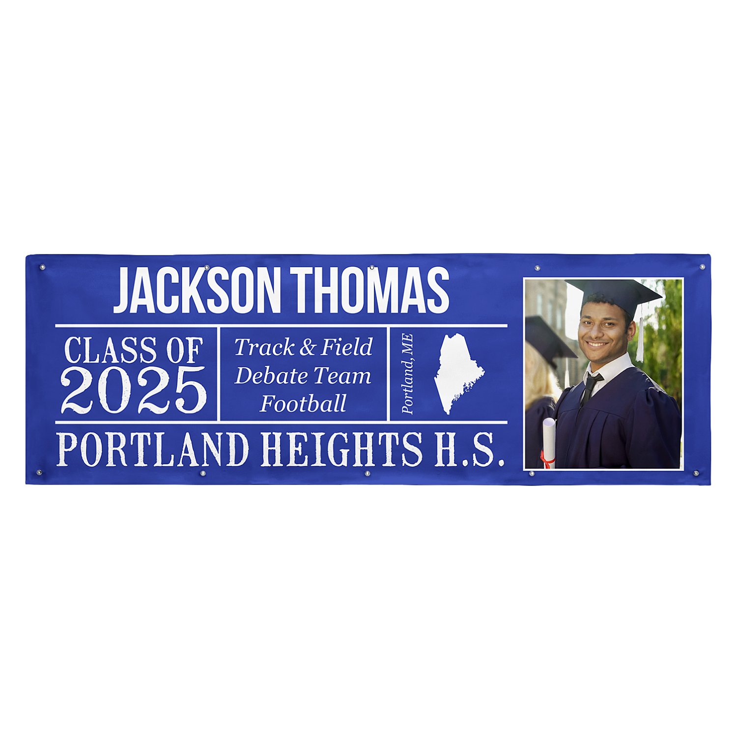 All About the Graduate Photo Banner - 10ft - Blue