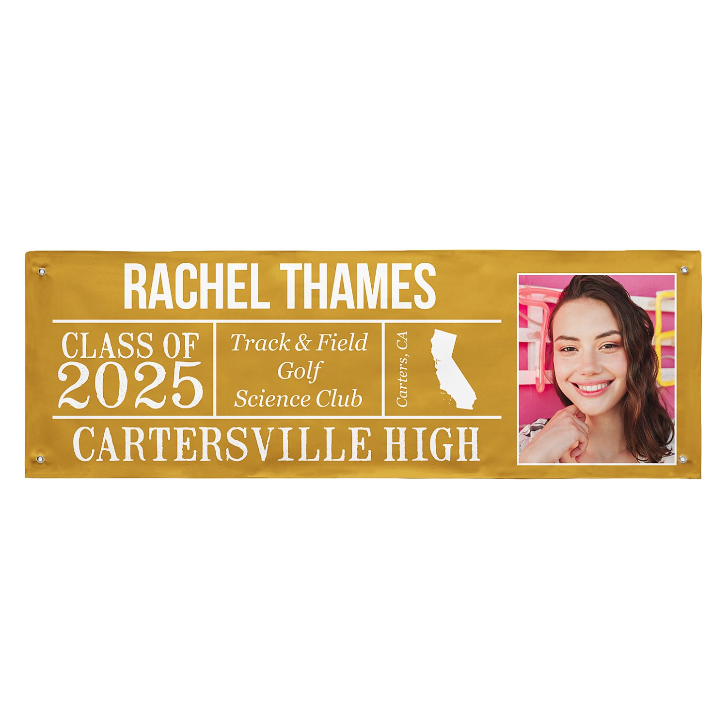 All About the Graduate Photo Banner - 6 ft. - Gold