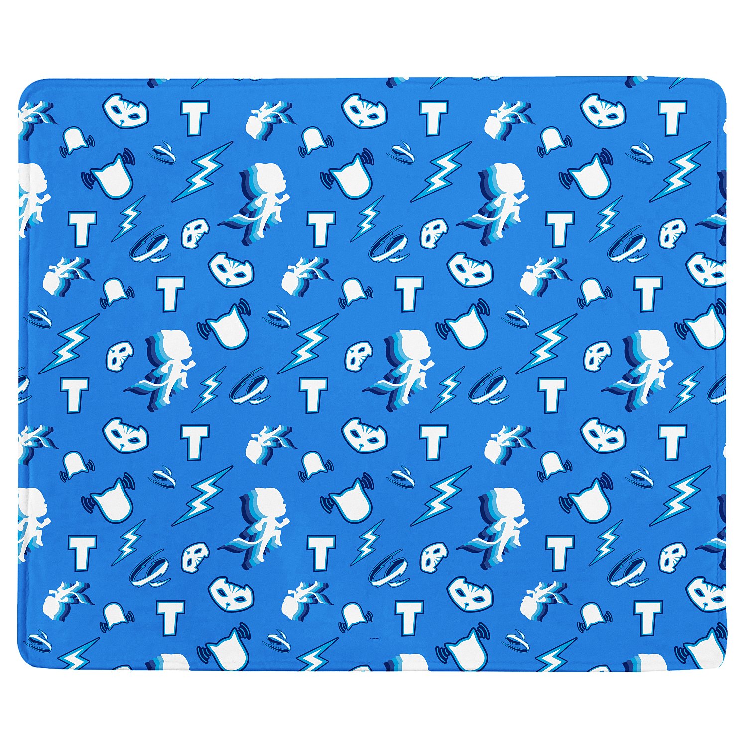 PJ Masks All Over Print Character Pattern Plush Blankets-Catboy/Blue