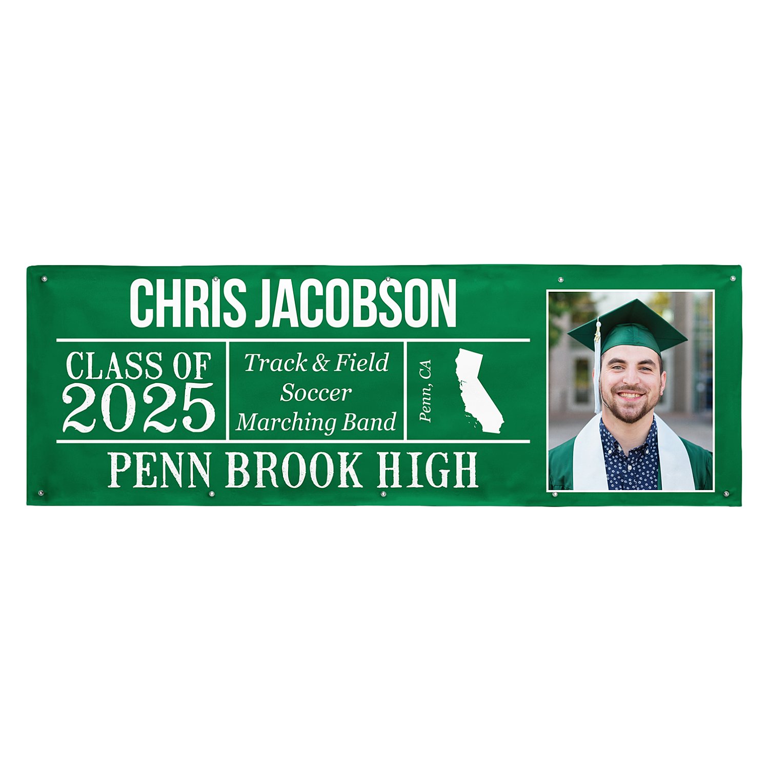 All About the Graduate Photo Banner - 10ft - Green