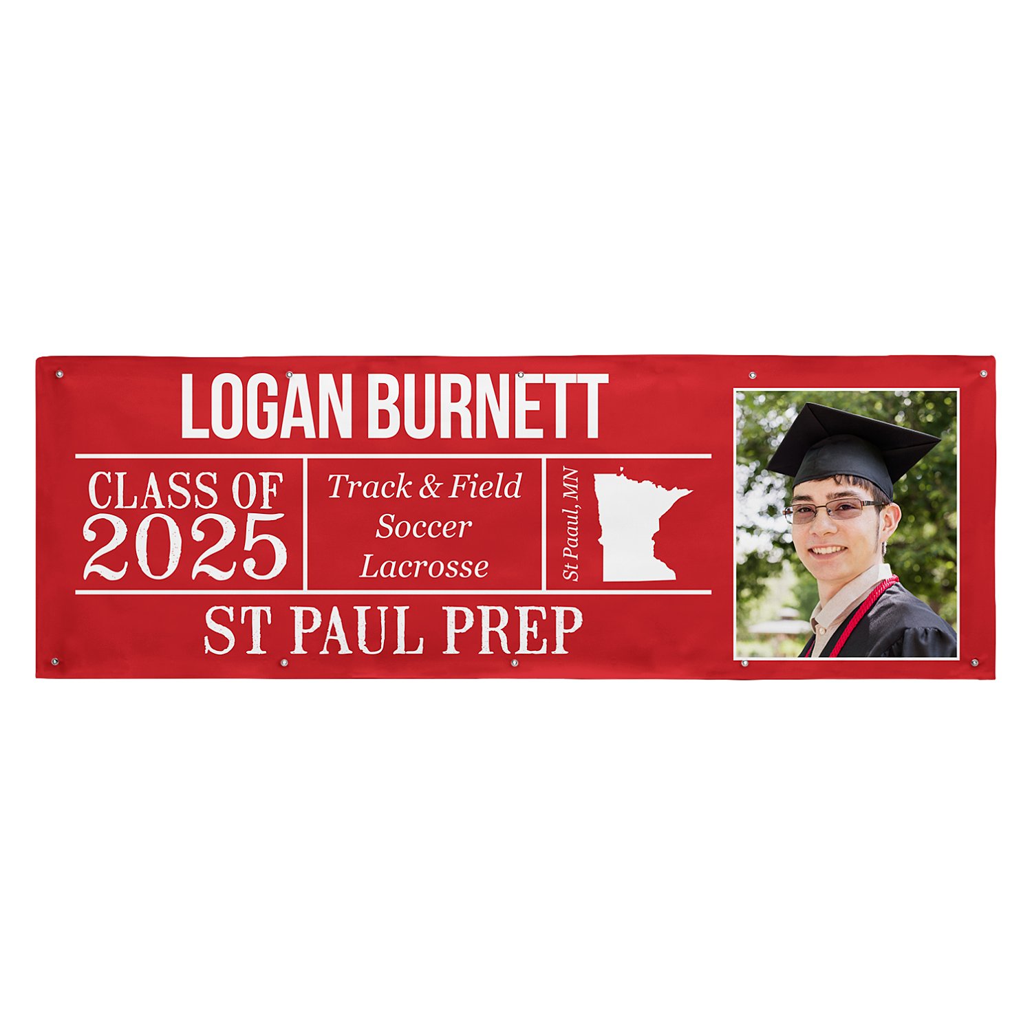 All About the Graduate Photo Banner - 10ft - Red