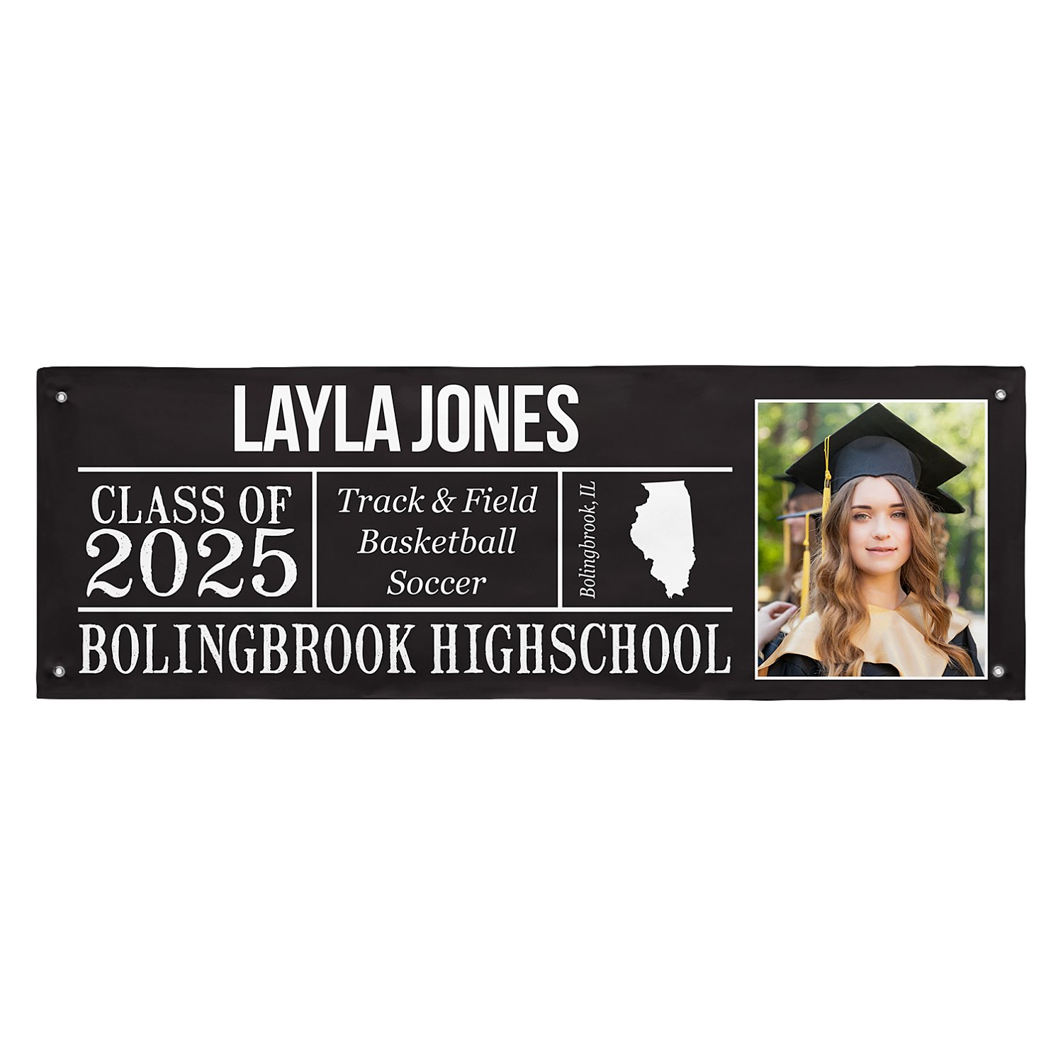 All About the Graduate Photo Banner - 6 ft. - Black