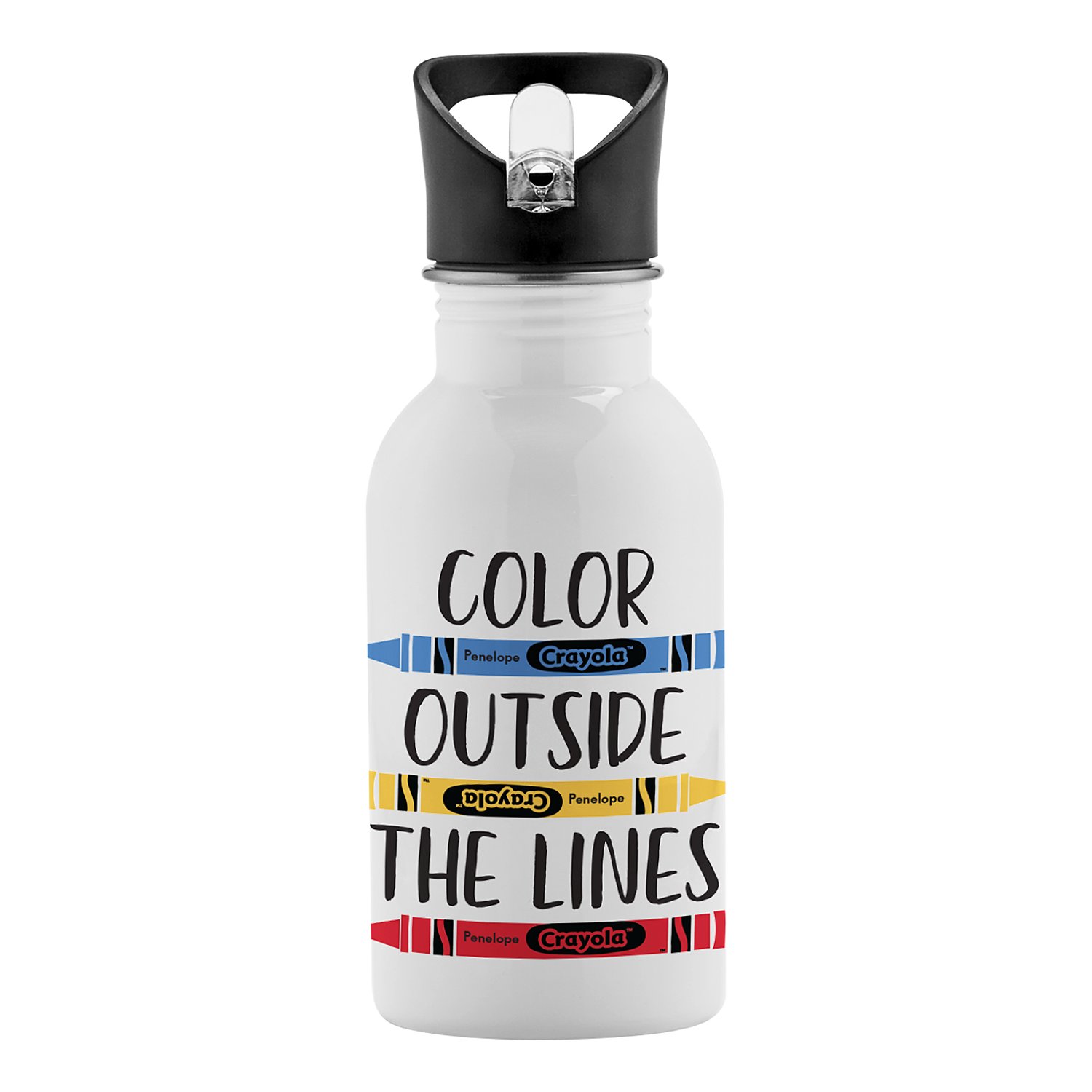 Crayola™ Color Outside the Lines Water Bottle-White