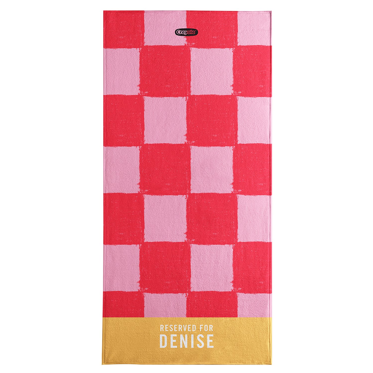 Crayola™ Checkerboard Beach Towels-Pink/Coral