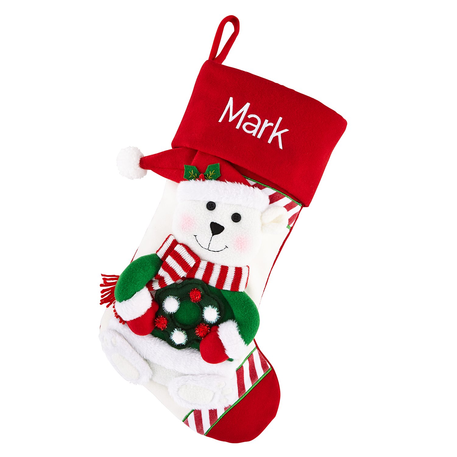 Candy Cane Family Stocking - Polar Bear