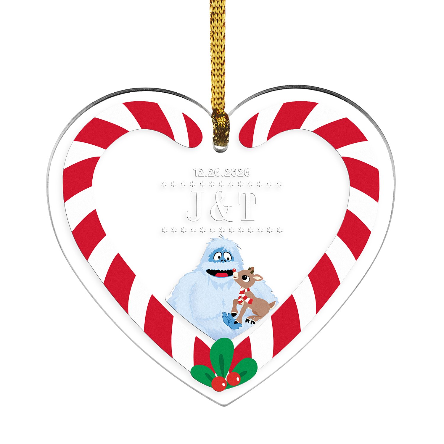 Bumble™ Candy Cane Acrylic Heart Ornament