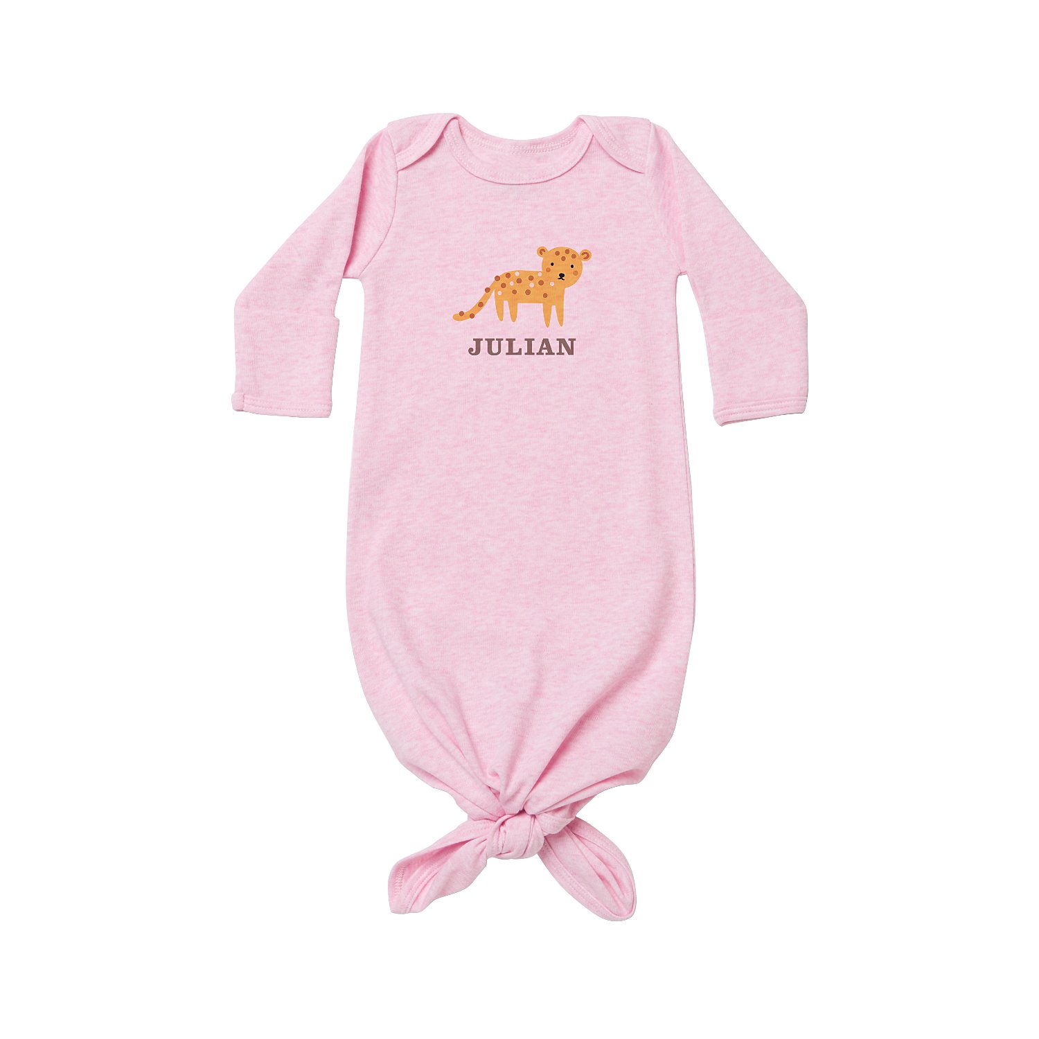 Animal Pals Baby Knotted Gown - Pink - Cheetah
