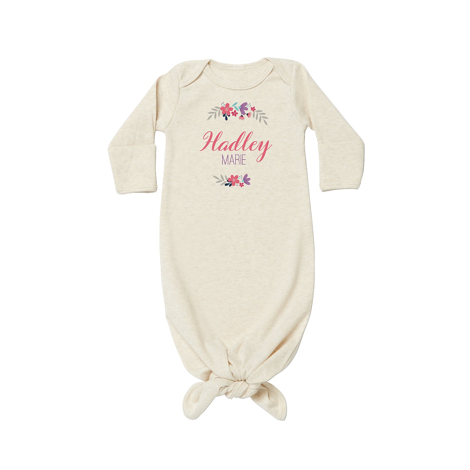 A Garden of Love Baby Knotted Gown - Oatmeal