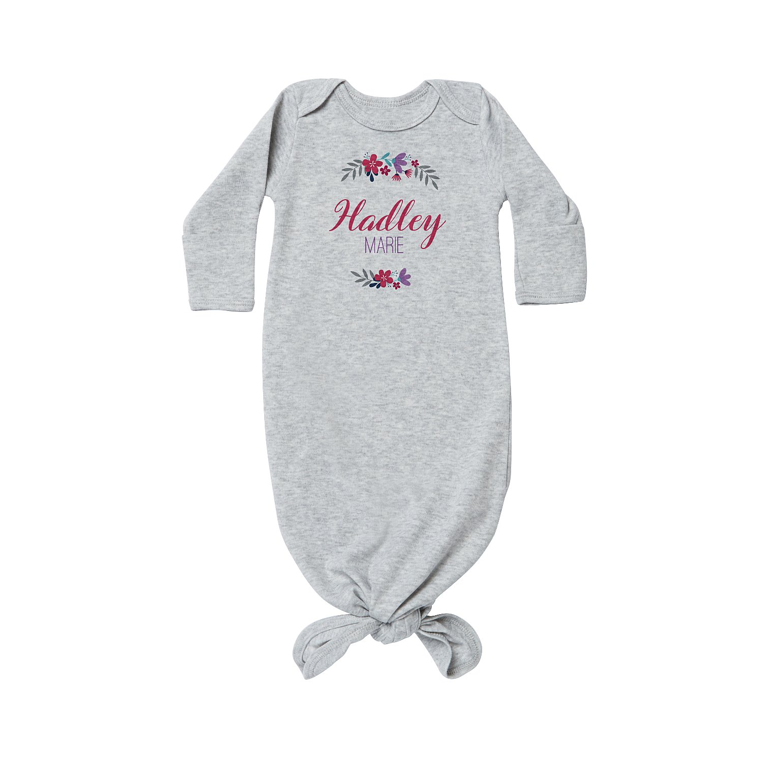 A Garden of Love Baby Knotted Gown - Gray