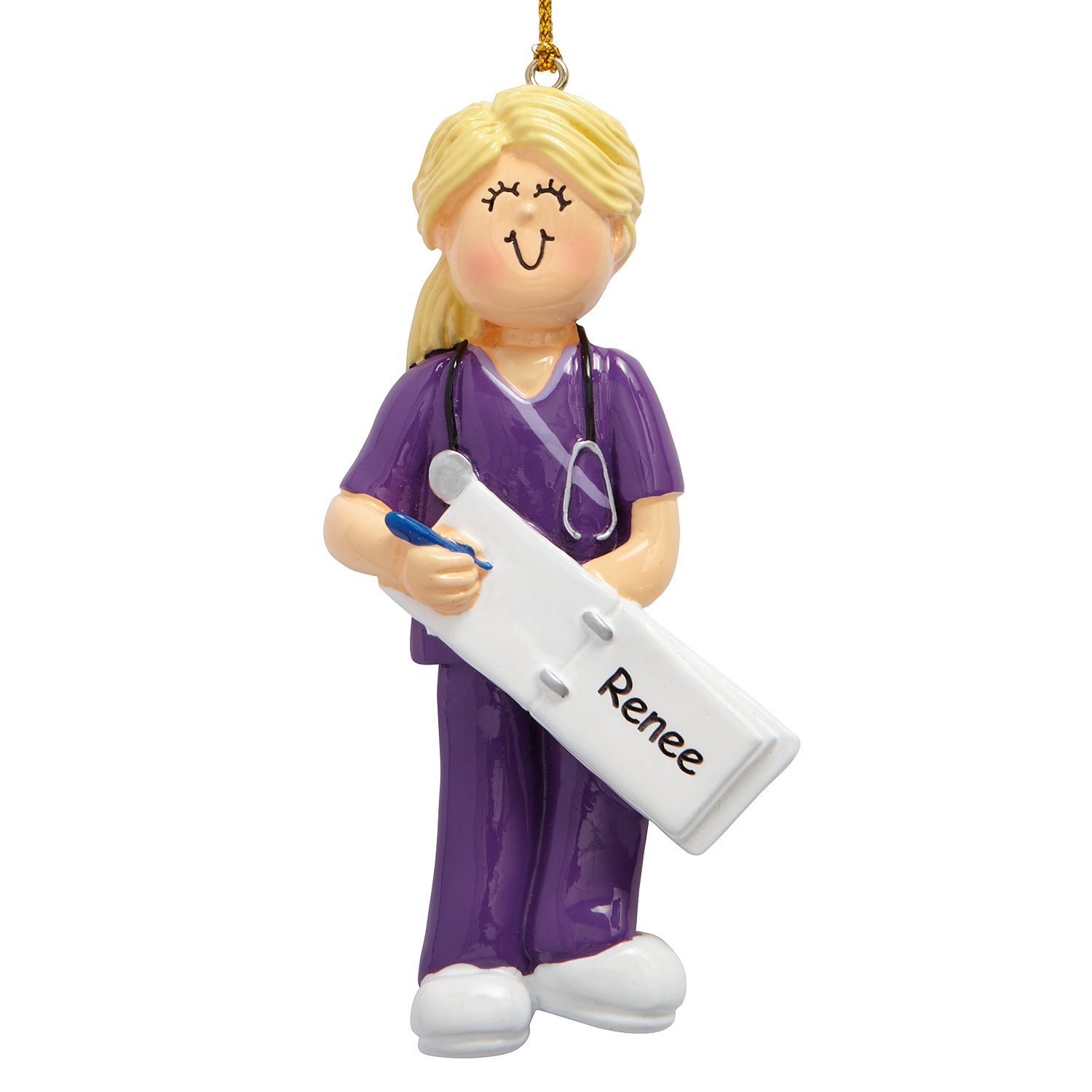 Scrub Nurse Ornament - Female-Light Skin, Blonde Hair
