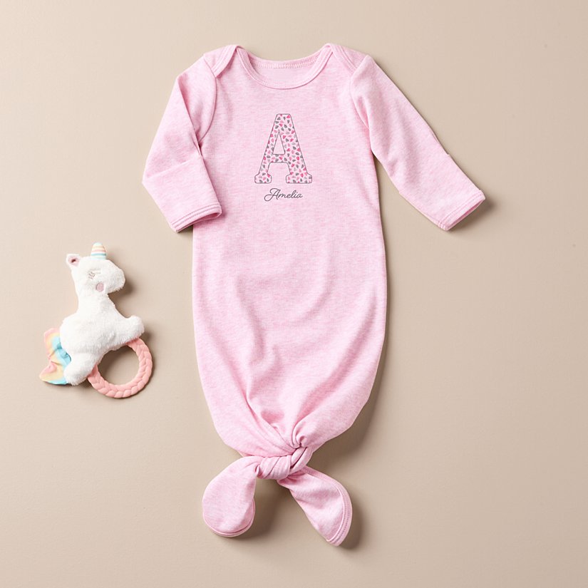 Big Initial Baby Knotted Gown