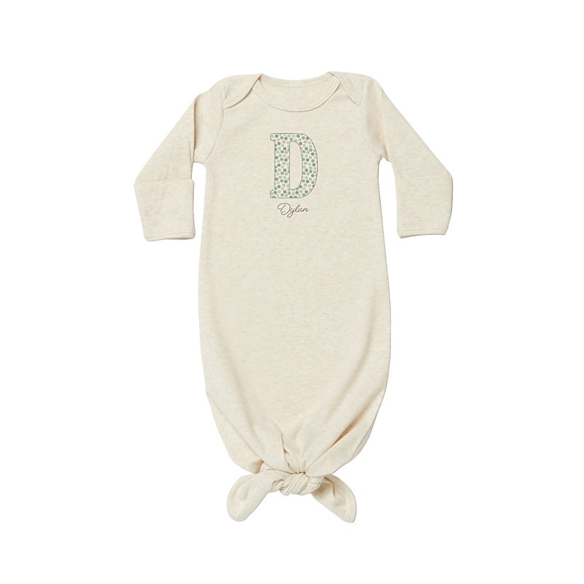 Big Initial Baby Knotted Gown