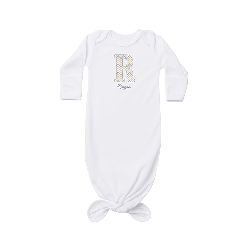 Big Initial Baby Knotted Gown