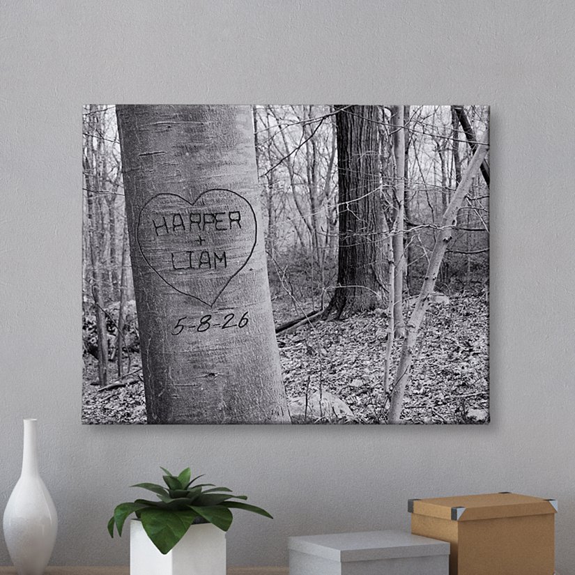 Unframed Carved Heart Art Canvas