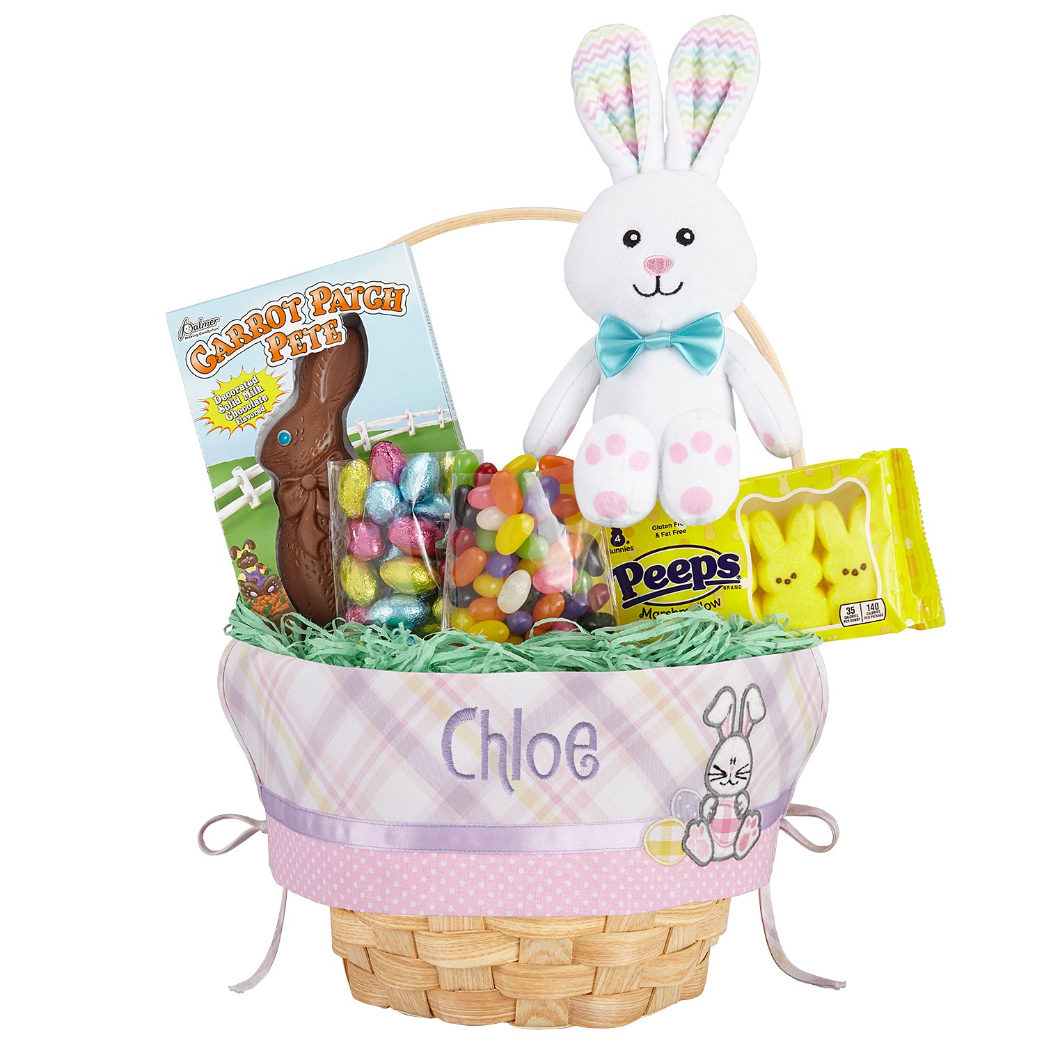 10" Create Your Own Easter Basket - Pink Applique with Candy