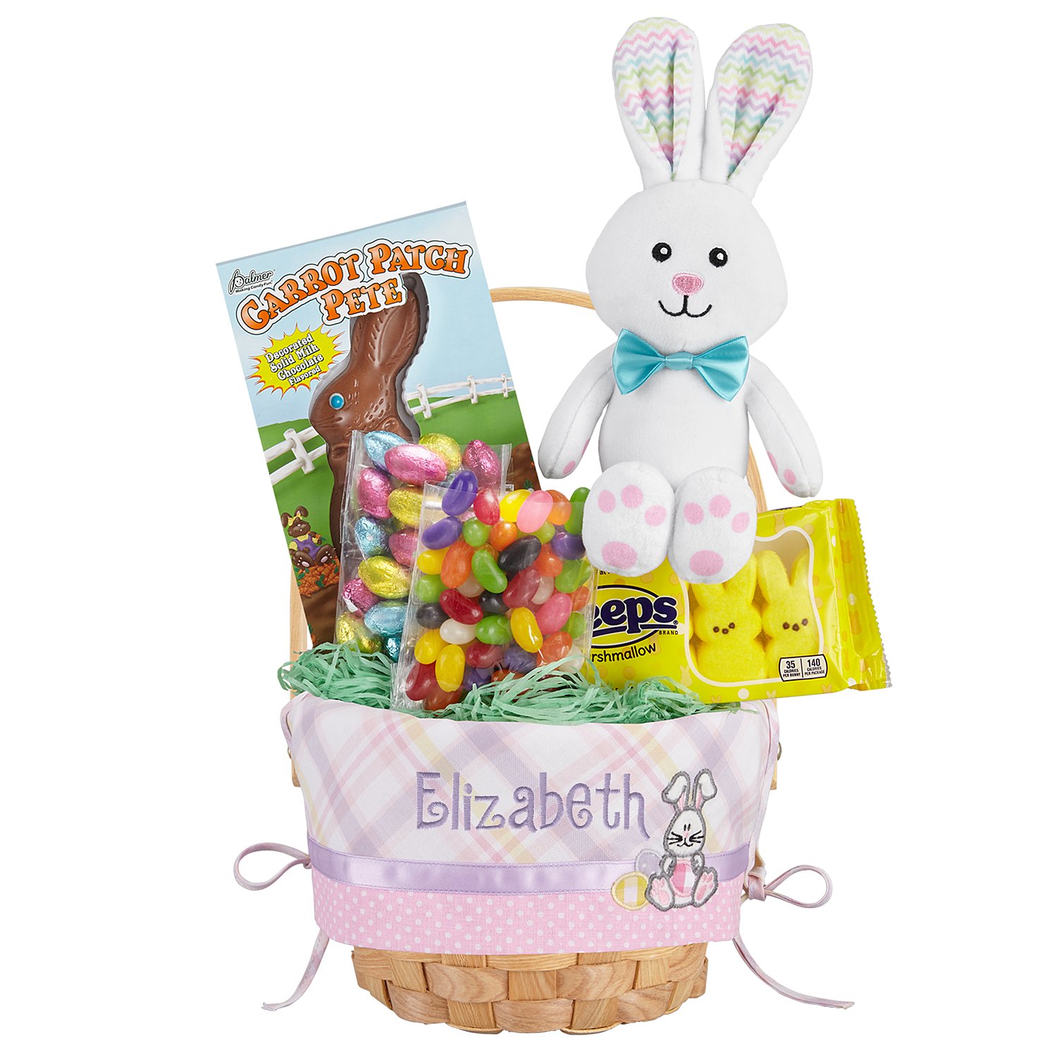 8" Create Your Own Easter Basket - Pink Applique with Candy