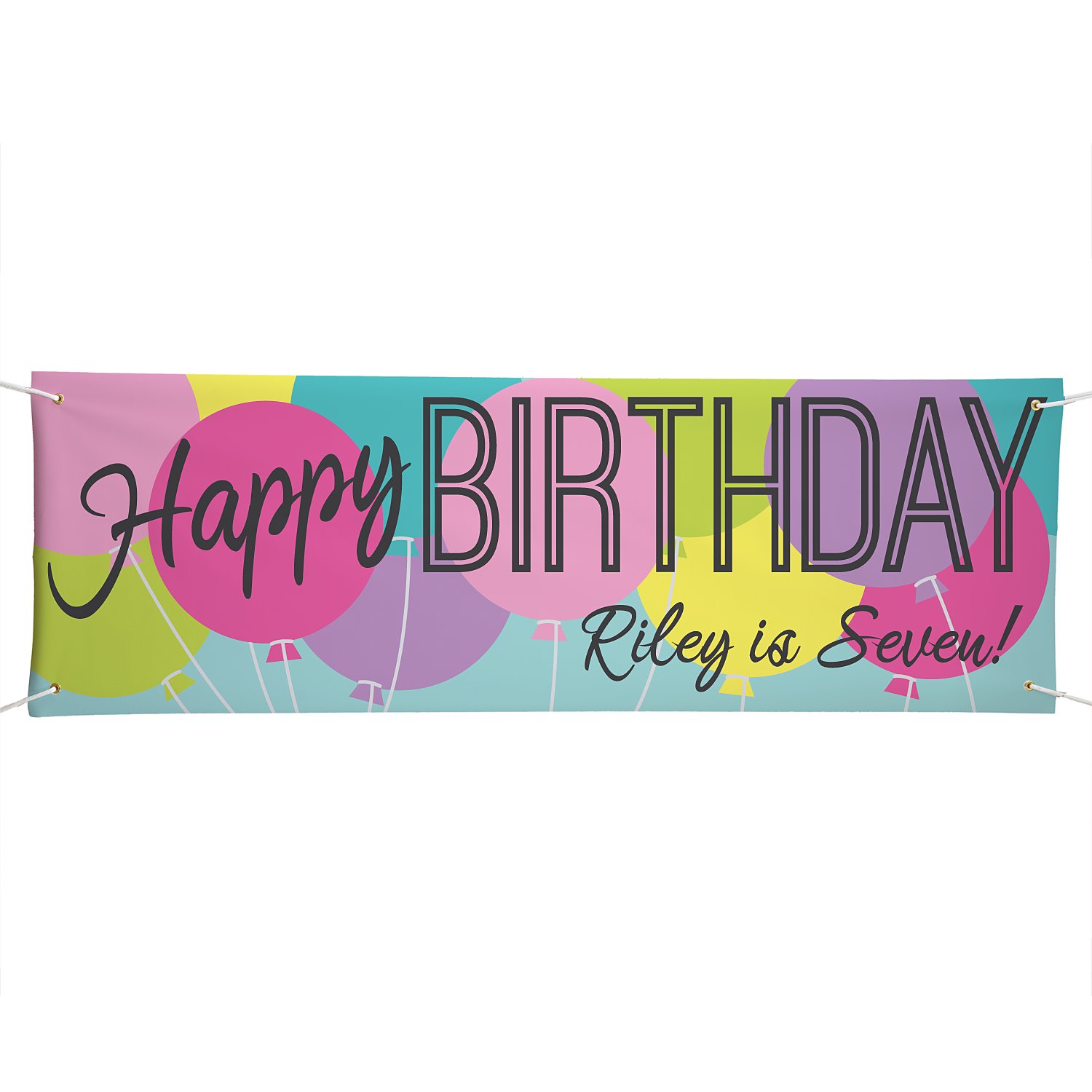Balloon Birthday Banner-6ft-Pastel